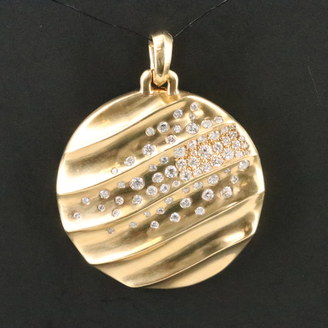 David Yurman 18K 1.00 CTW Diamond Cable Edge Enhancer Pendant