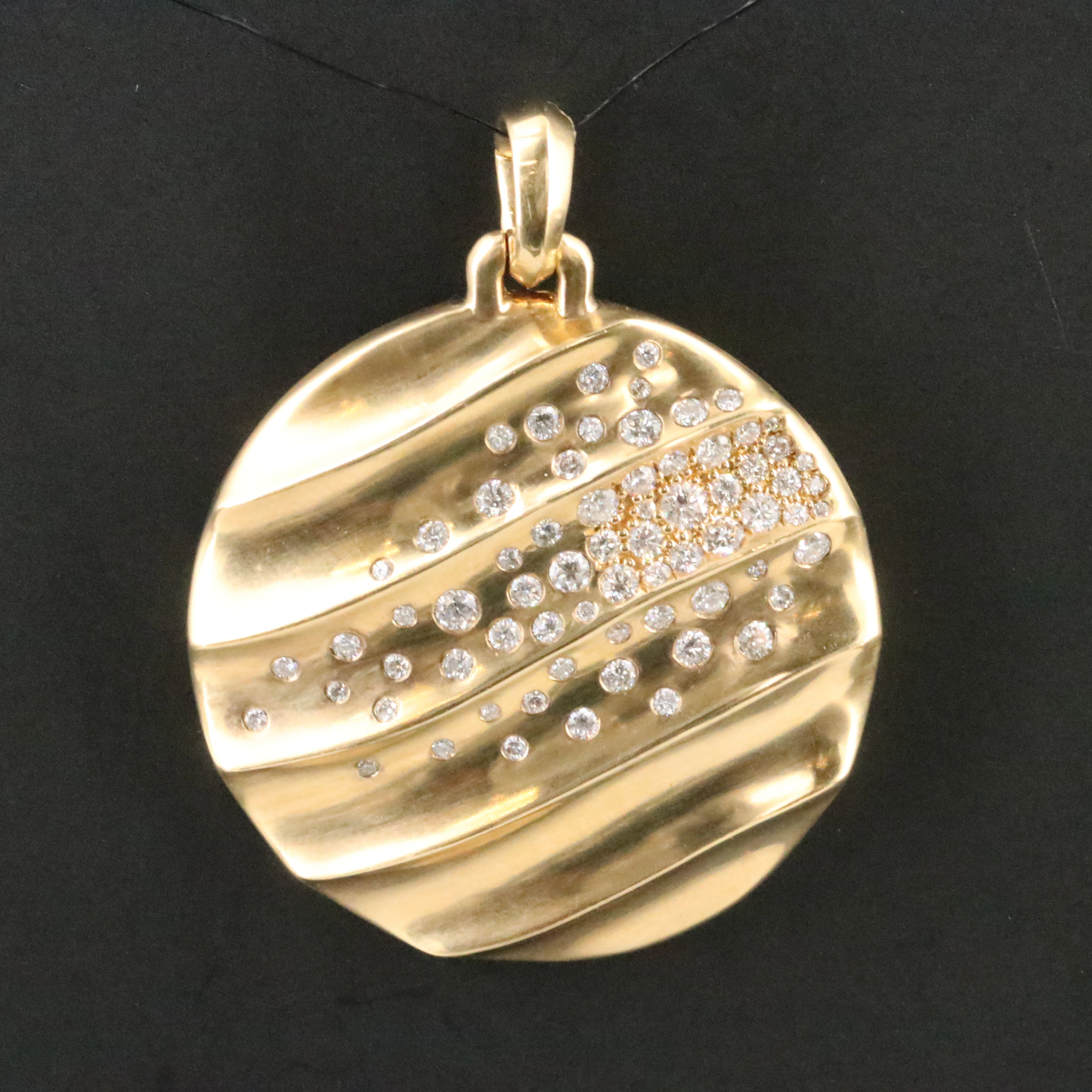 David Yurman 18K 1.00 CTW Diamond Cable Edge Enhancer Pendant