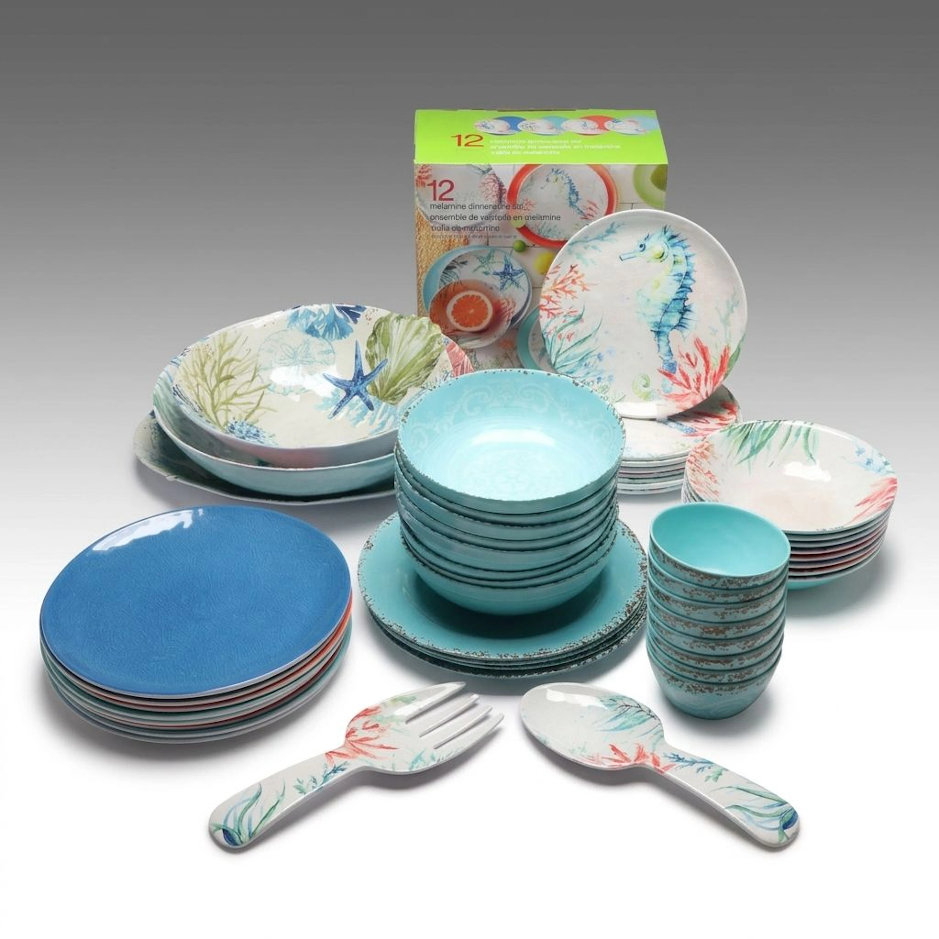 Tommy Bahama "Rustic Crackle Blue" Bowls and Plates, Other Aquatic Serveware