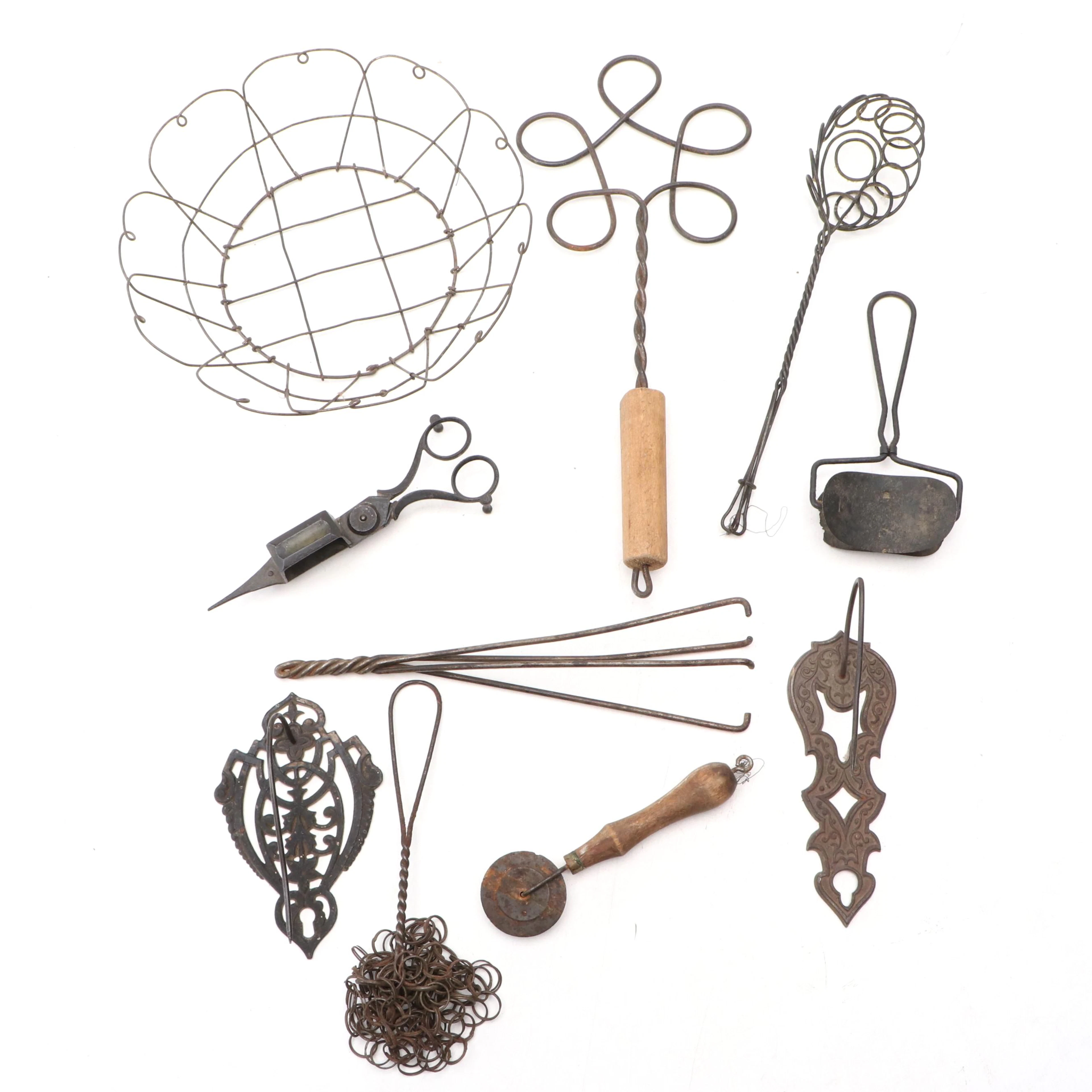 Rug Beaters, Receipt Hooks and More Rustic Metal Wire Home Appliances