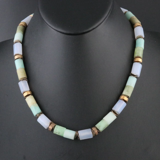 Sterling Chalcedony Bead Necklace