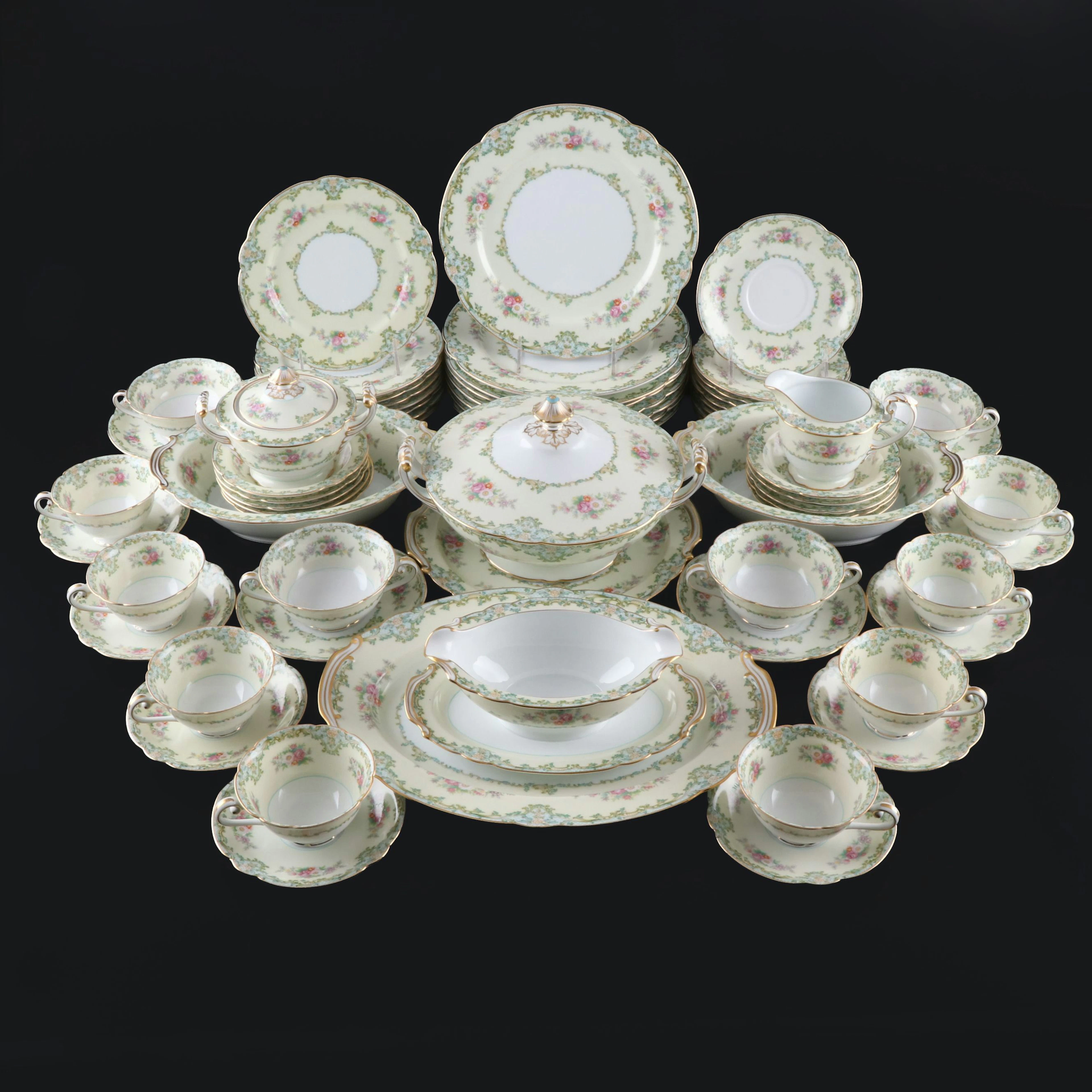 Noritake "Luxoria" Porcelain Dinnerware, 1930s