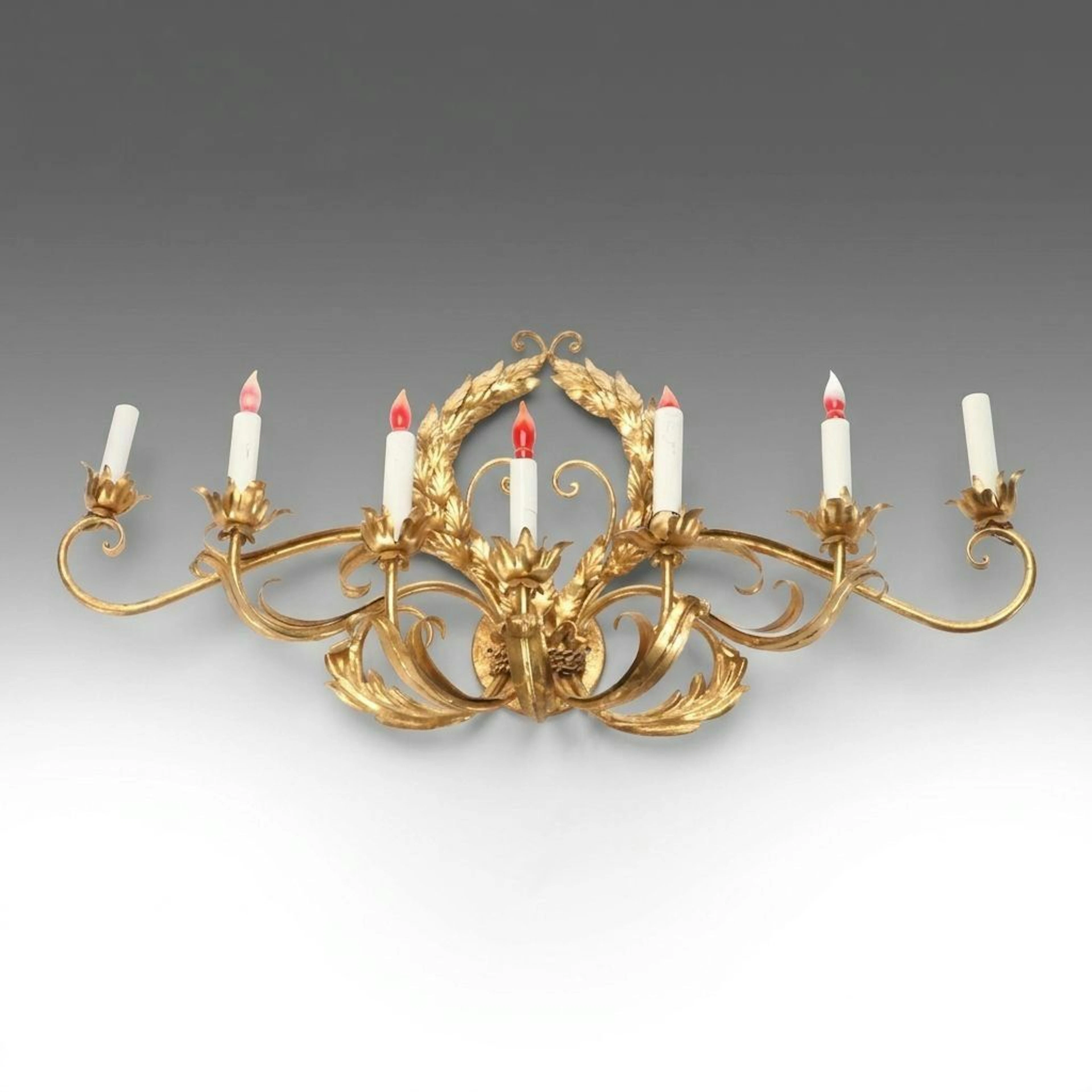 Empire Style Gilt Metal Seven-Arm Wall Sconce