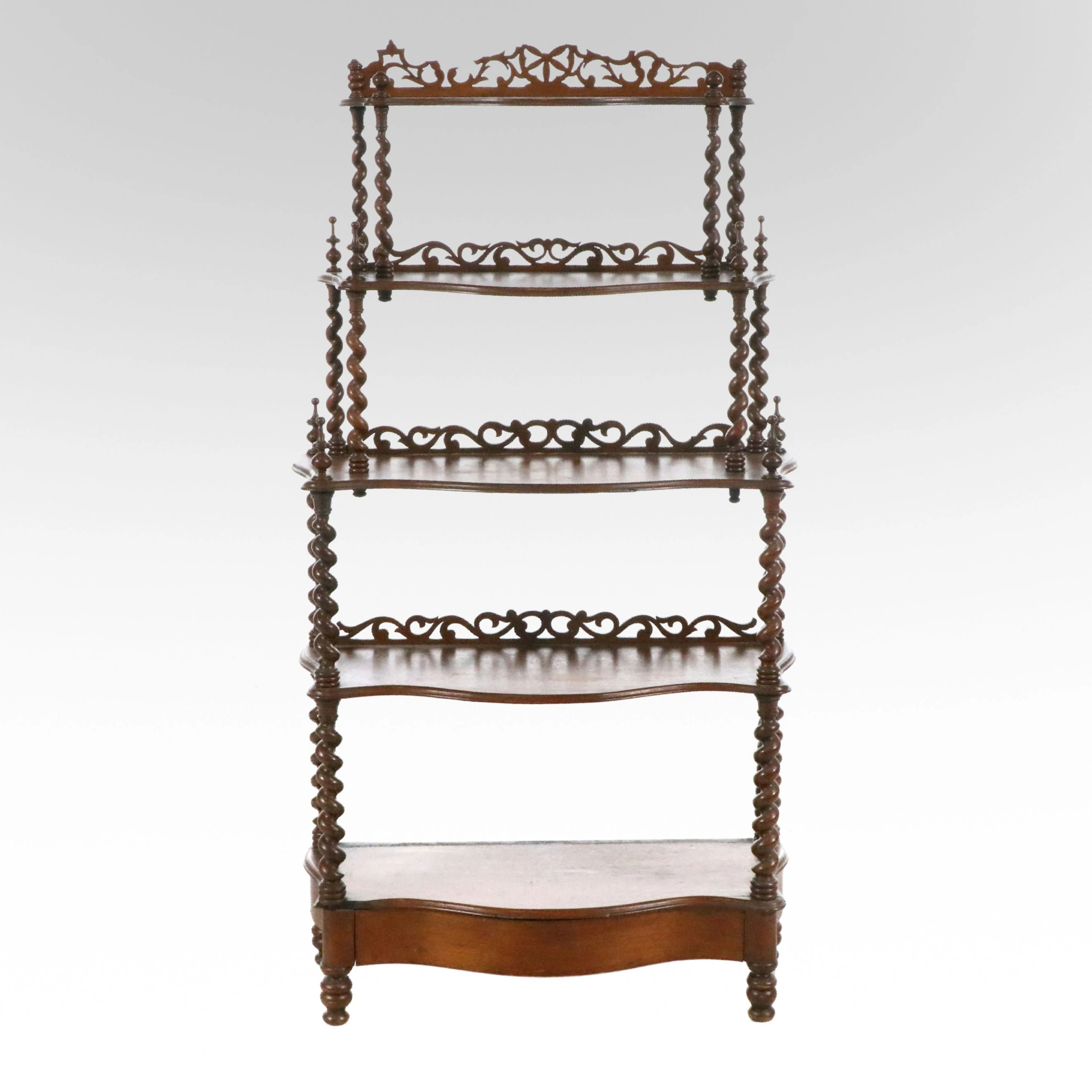 Victorian Mahogany Whatnot Etagere Stand, Late 19th to Early 20th Century