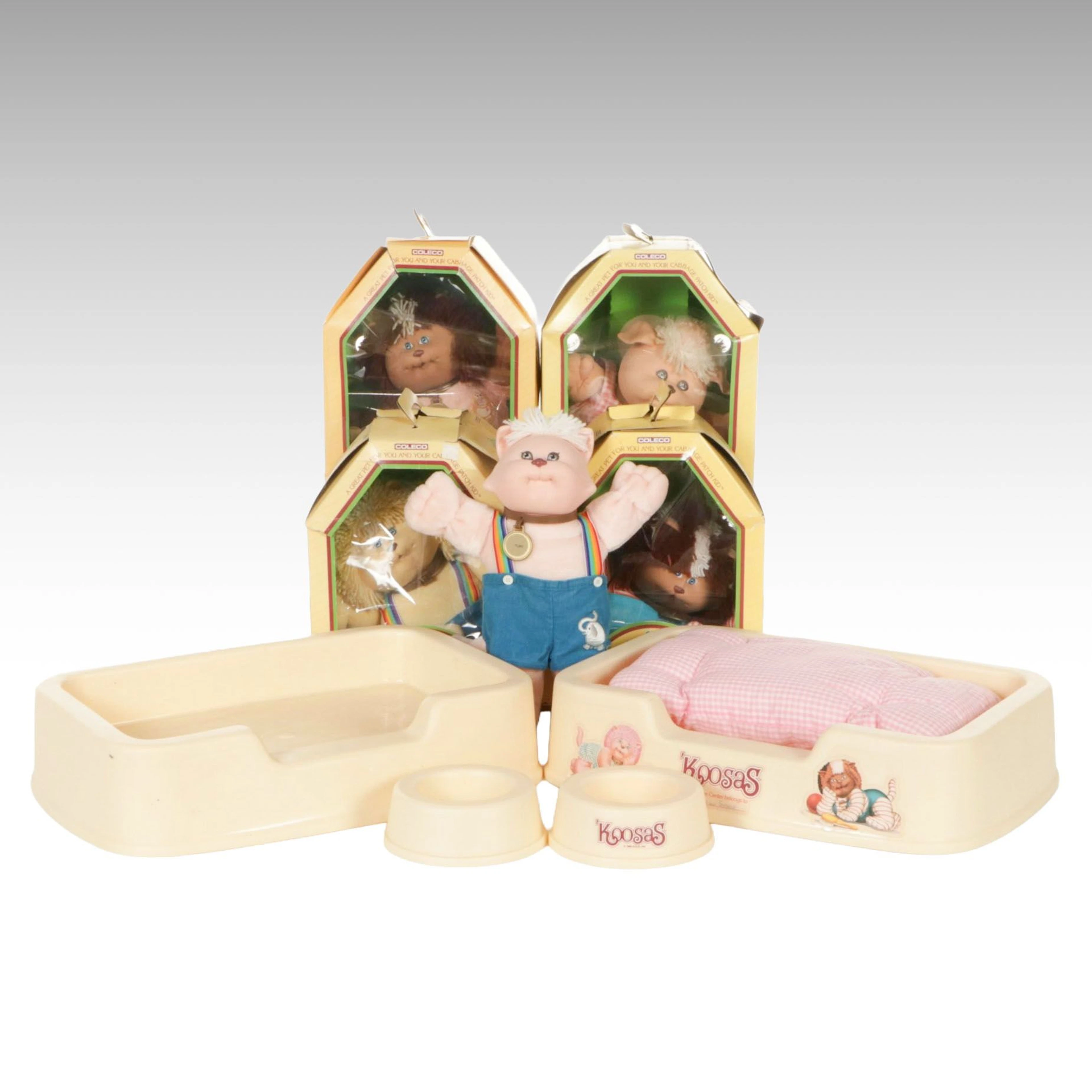Cabbage Patch Kids Koosas Pet Dolls with Beds and Bowls