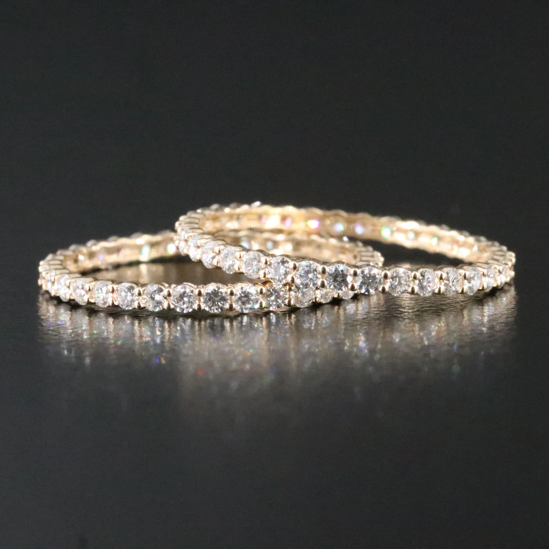 14K 0.96 CTW Diamond Stacking Eternity Bands