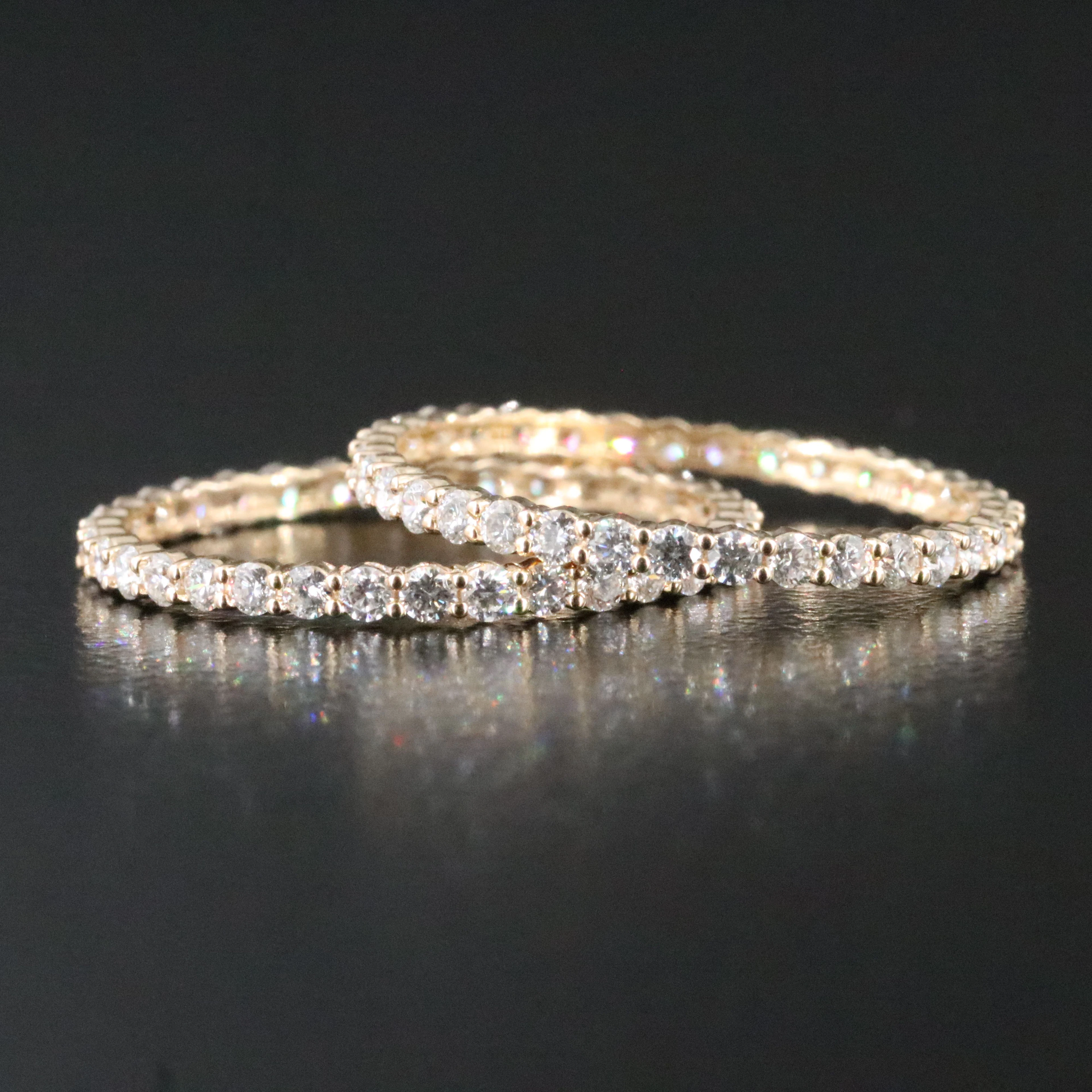 14K 0.96 CTW Diamond Stacking Eternity Bands