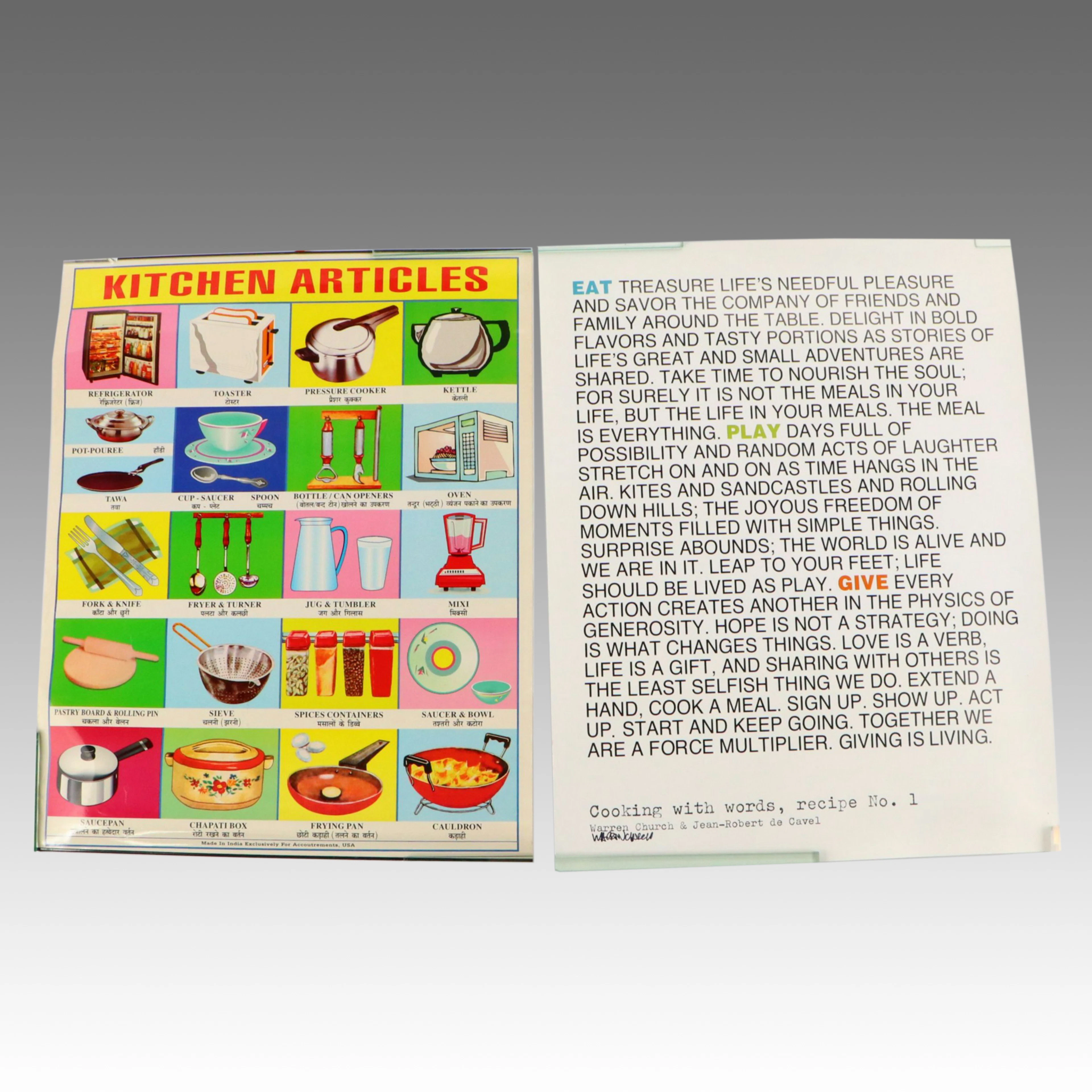 "Kitchen Articles" Hindi Vocabulary Poster and "Cooking with Words" Poem