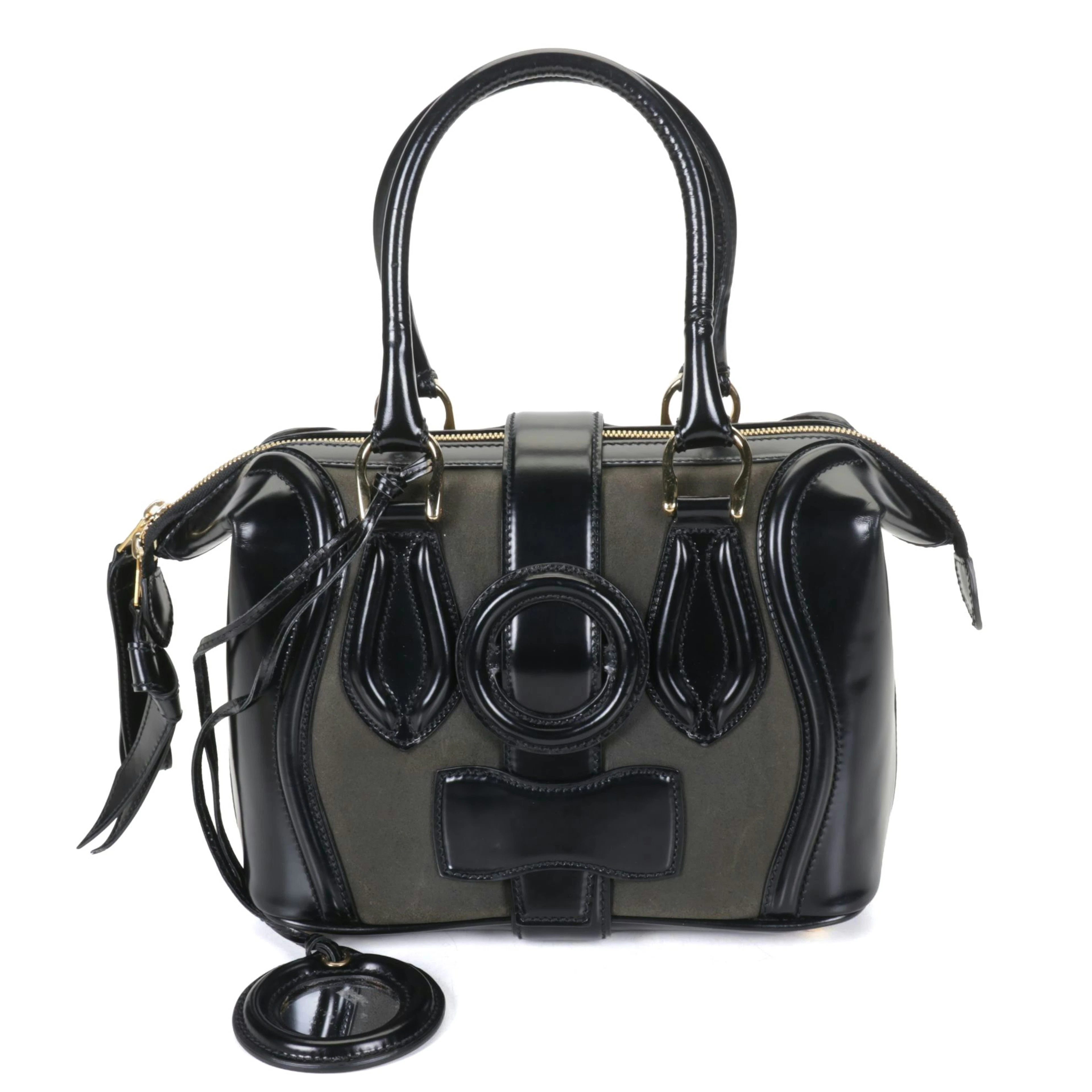 Balenciaga Sac Superb Bag in Black Patent Leather and Suede