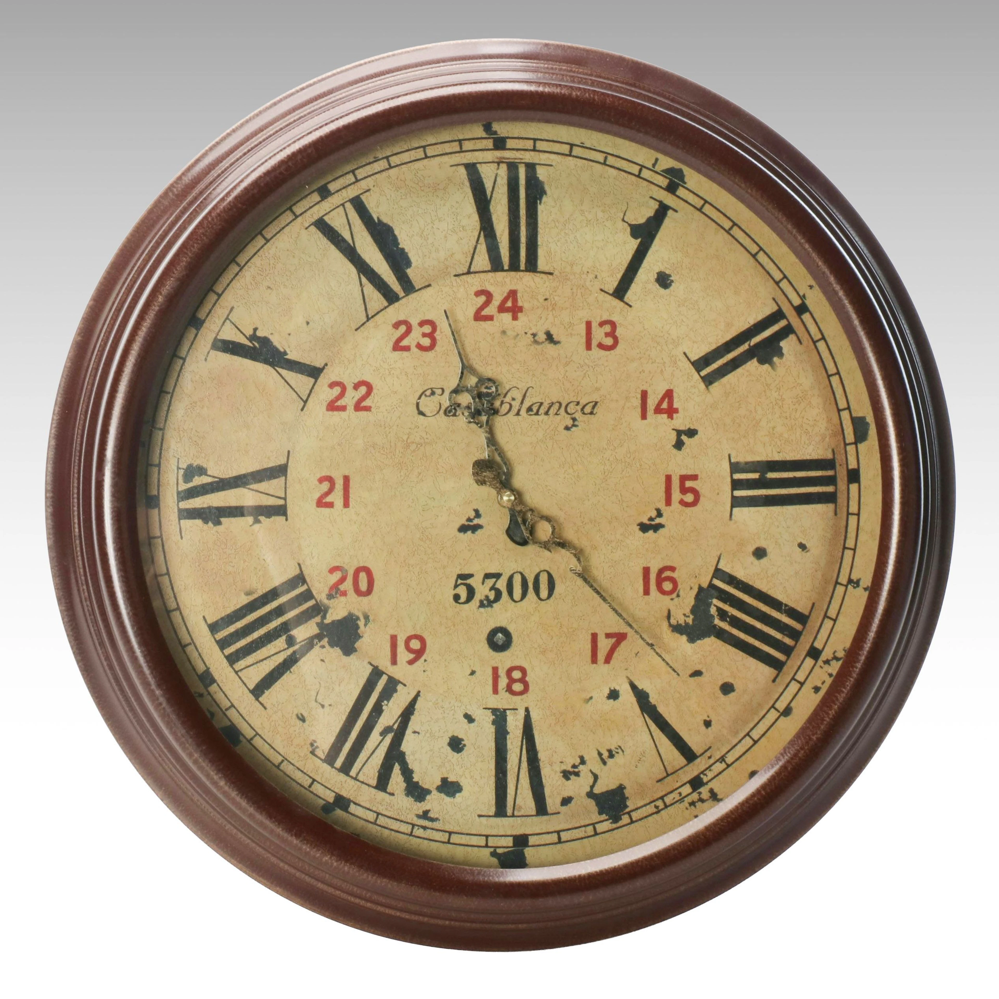 Antiqued Casablanca Roman Number Wall Clock