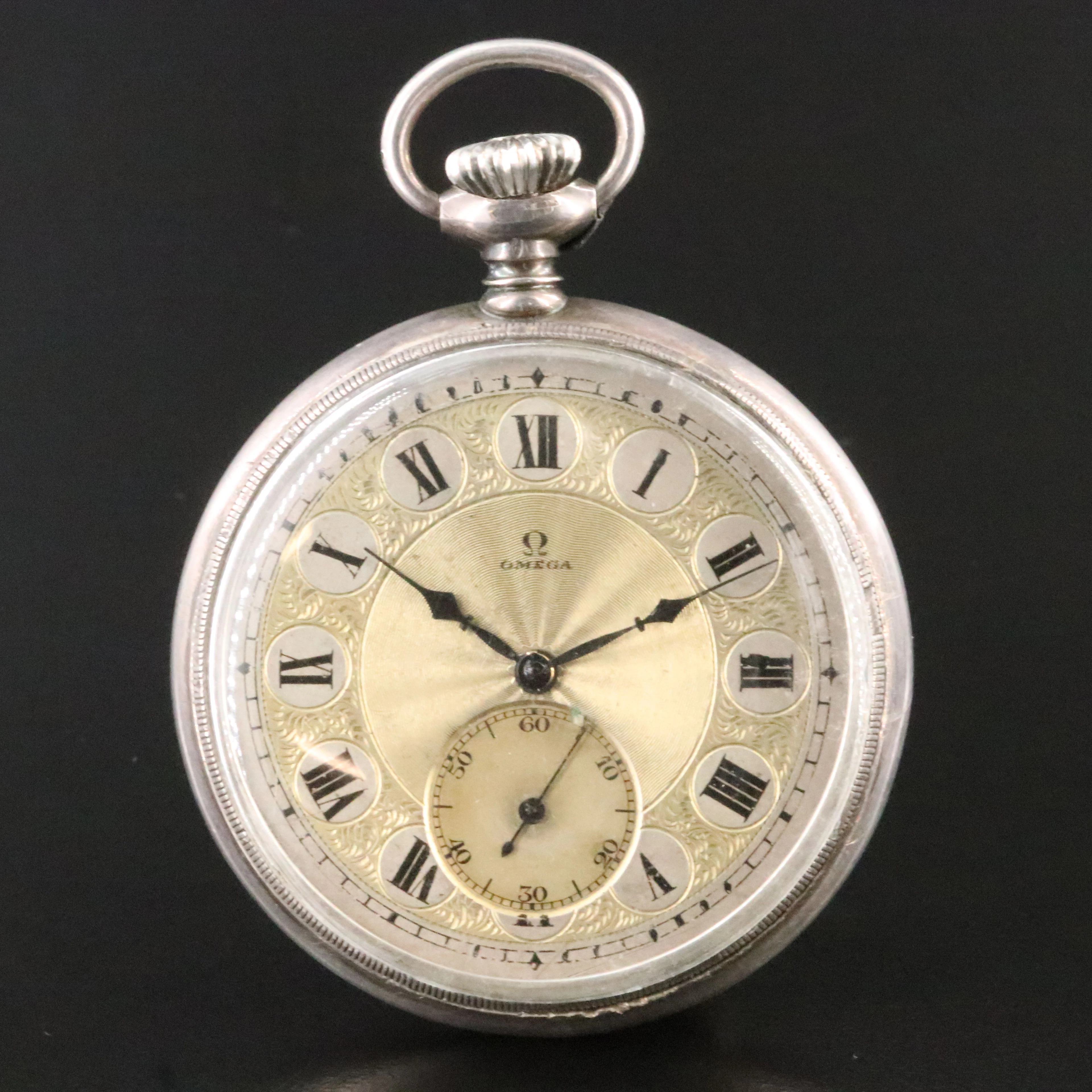 Vintage Omega Sterling Silver Pocket Watch