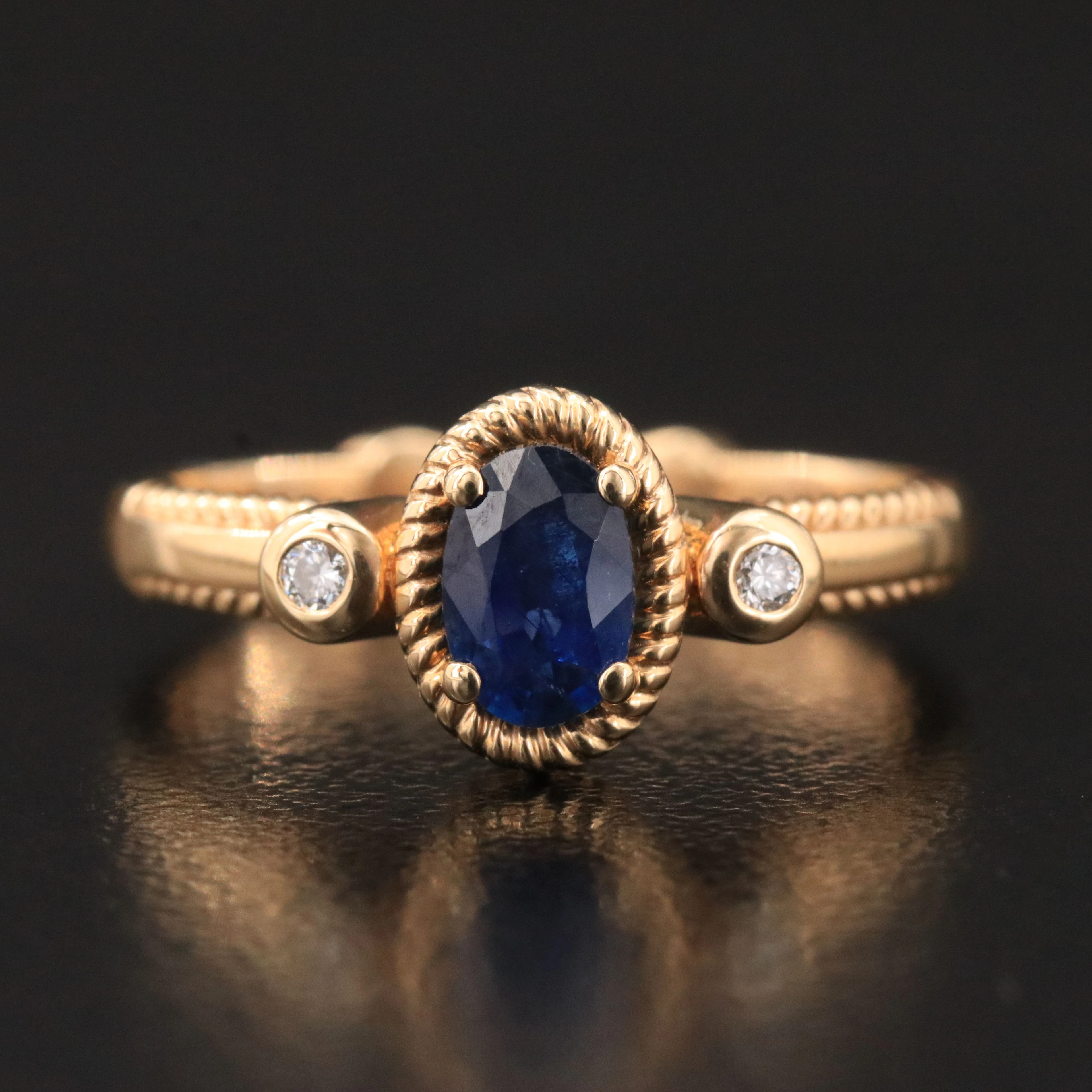 14K Sapphire and Diamond Ring