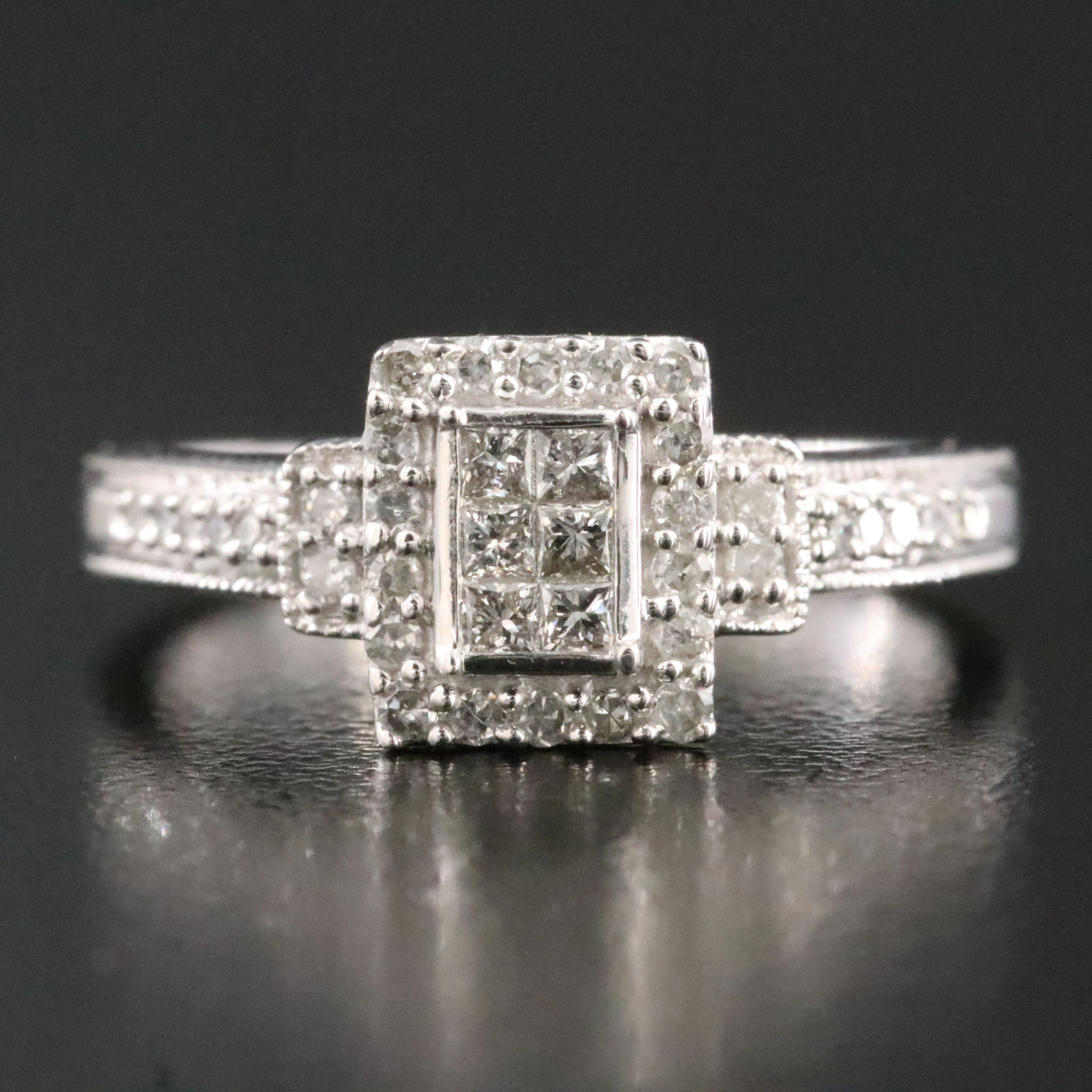10K 0.35 CTW Diamond Halo Ring