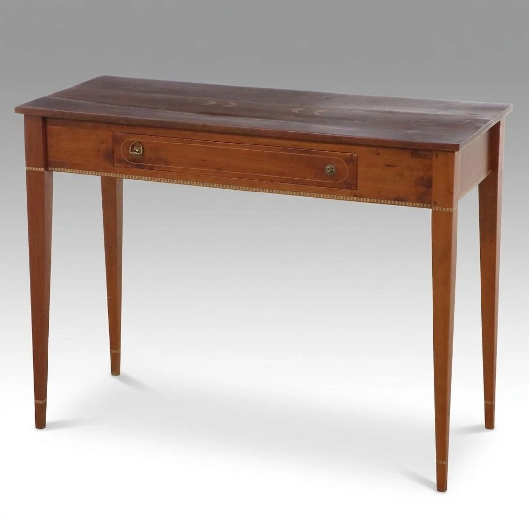 Hepplewhite Style Inlaid Mahogany Console Desk, Mid to Late 20th Century