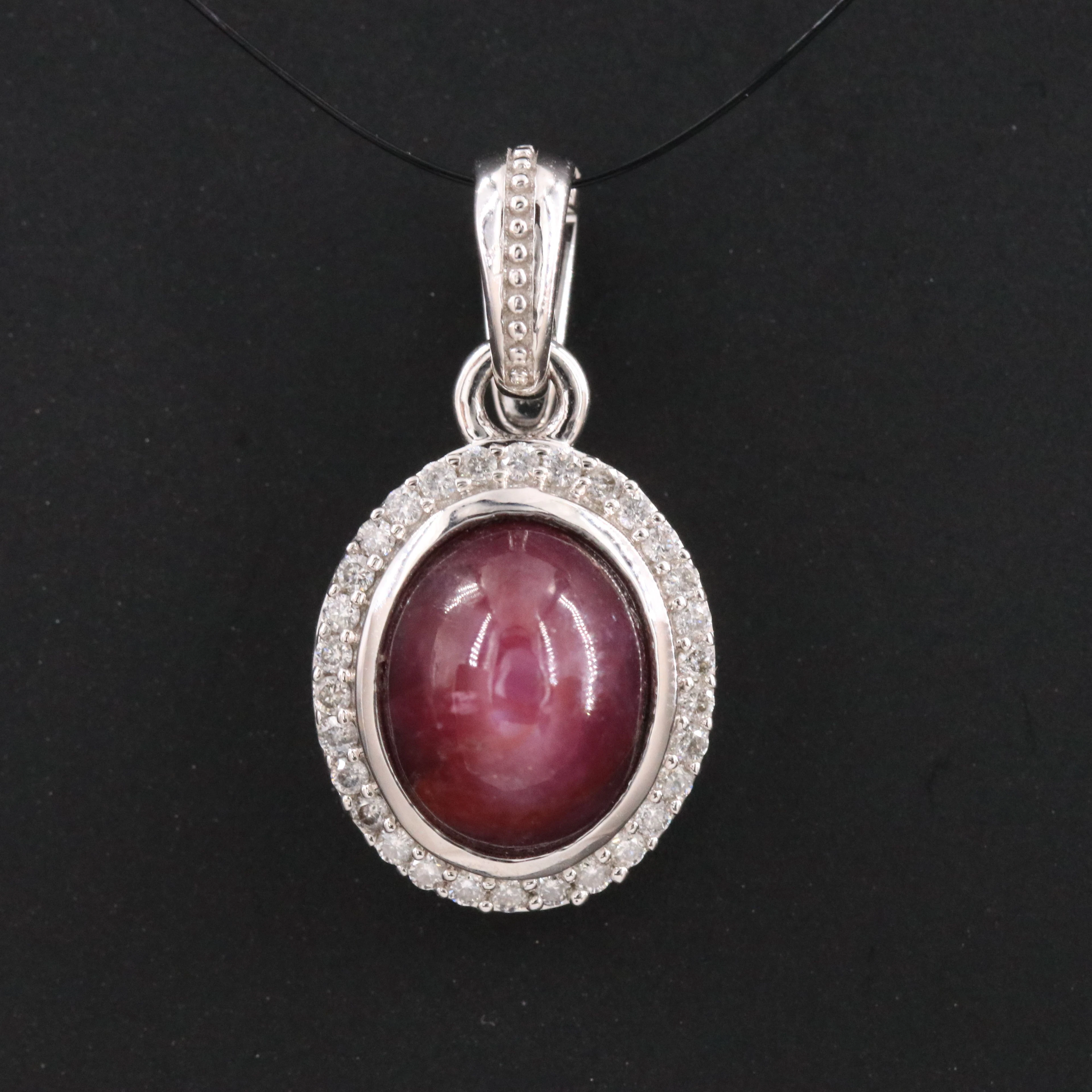 14K Ruby and Diamond Enhancer Pendant