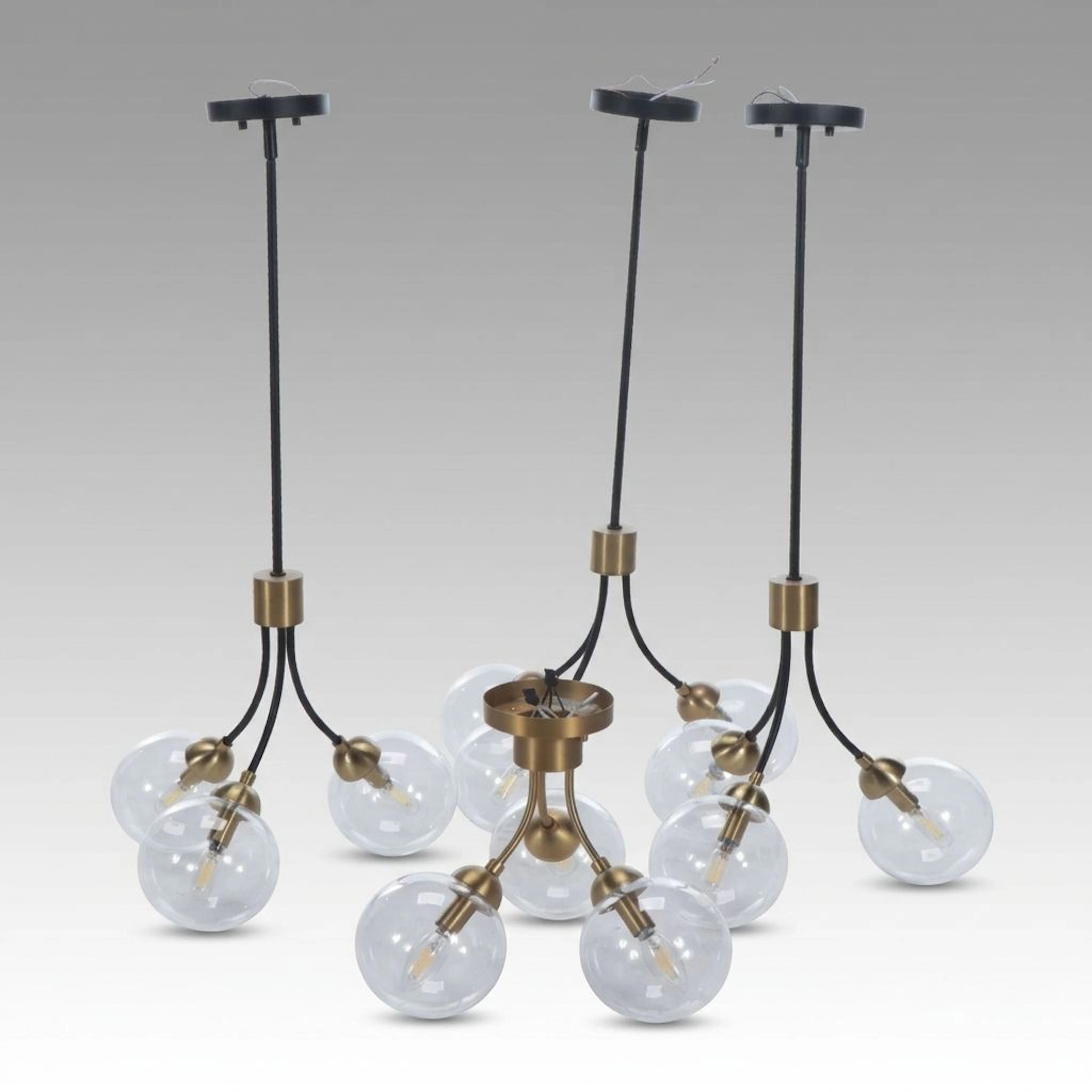 Brass and Metal Modern Pendant Lights and Wall Light