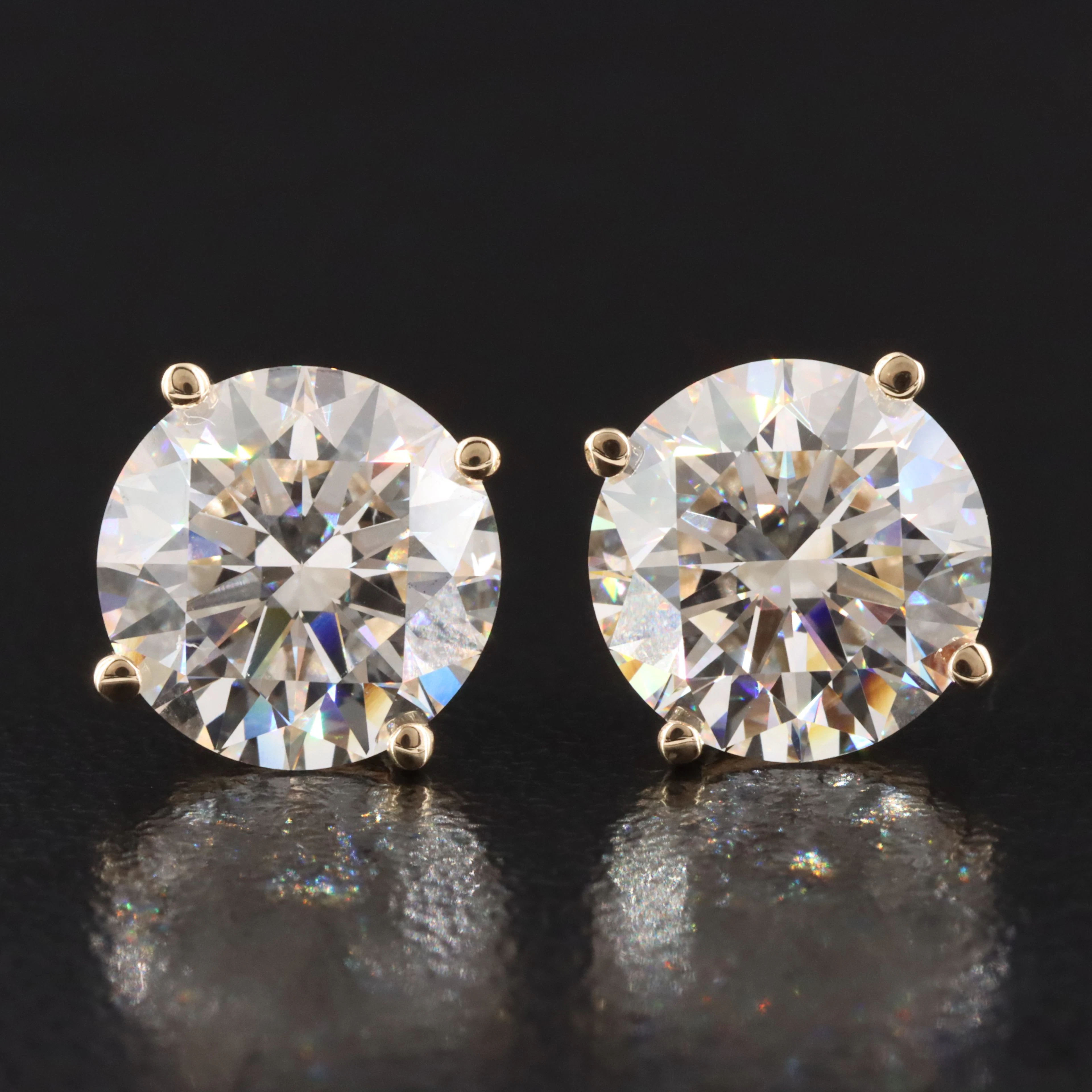 14K 6.20 CTW Lab Grown Diamond Solitaire Earrings with IGI Reports