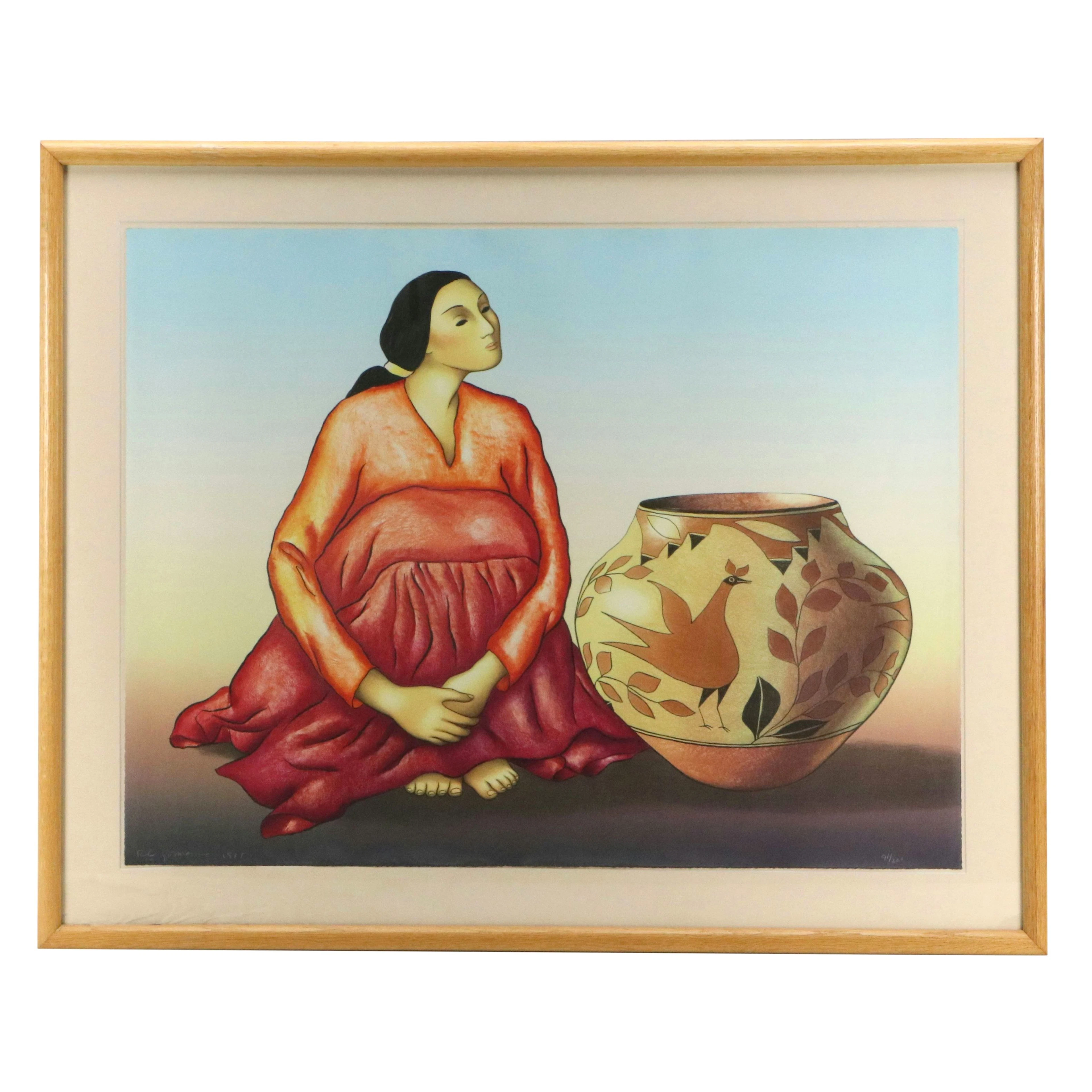 R. C. Gorman Color Lithograph "Zia Jar," 1985