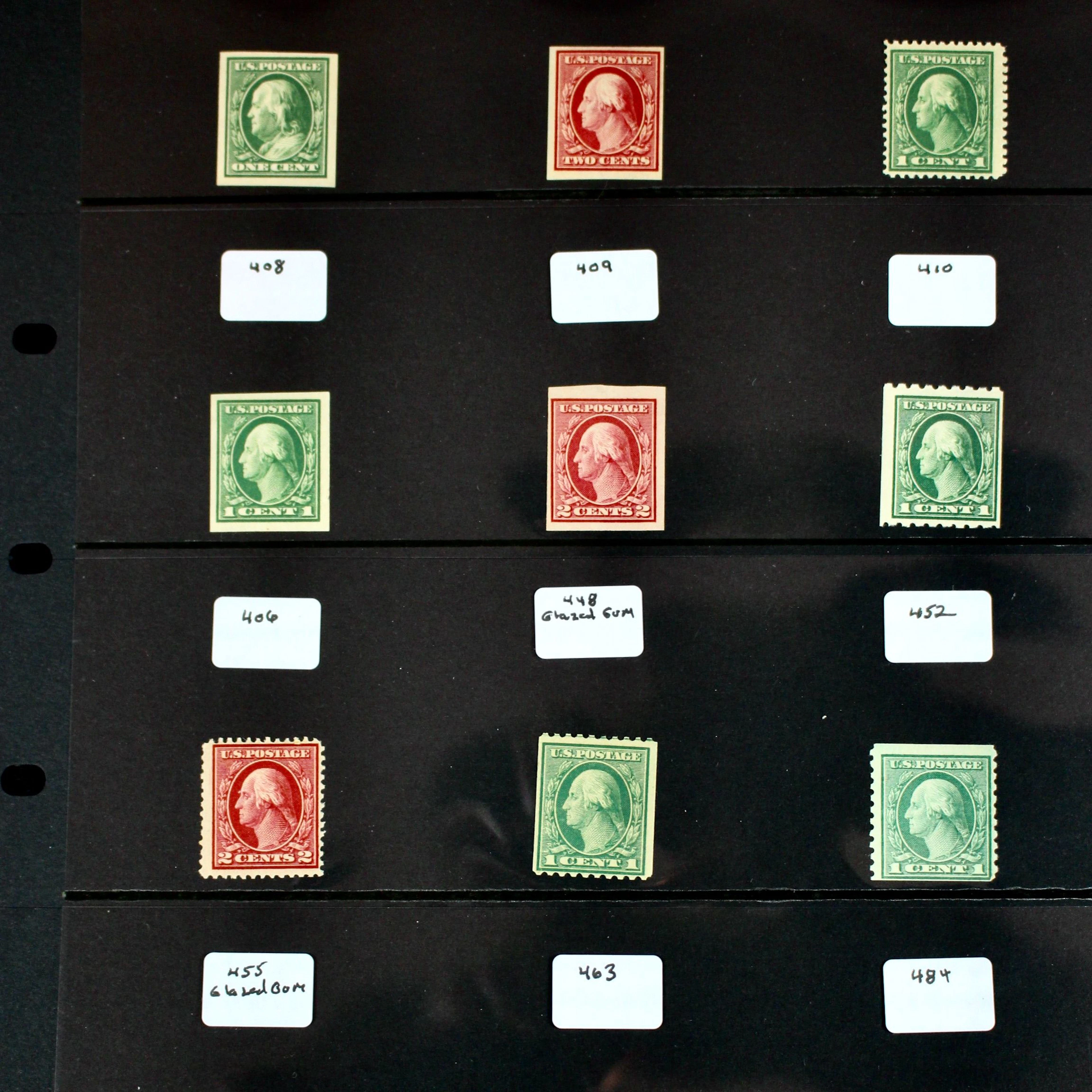 Twelve Different MNH Washington and Franklin Postage Stamp Series