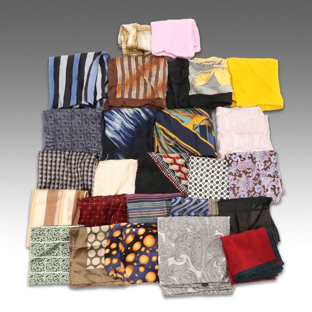 Giorgio Armani, Massimo Bizzocchi & Other Silk Handkerchiefs and Pocket Squares
