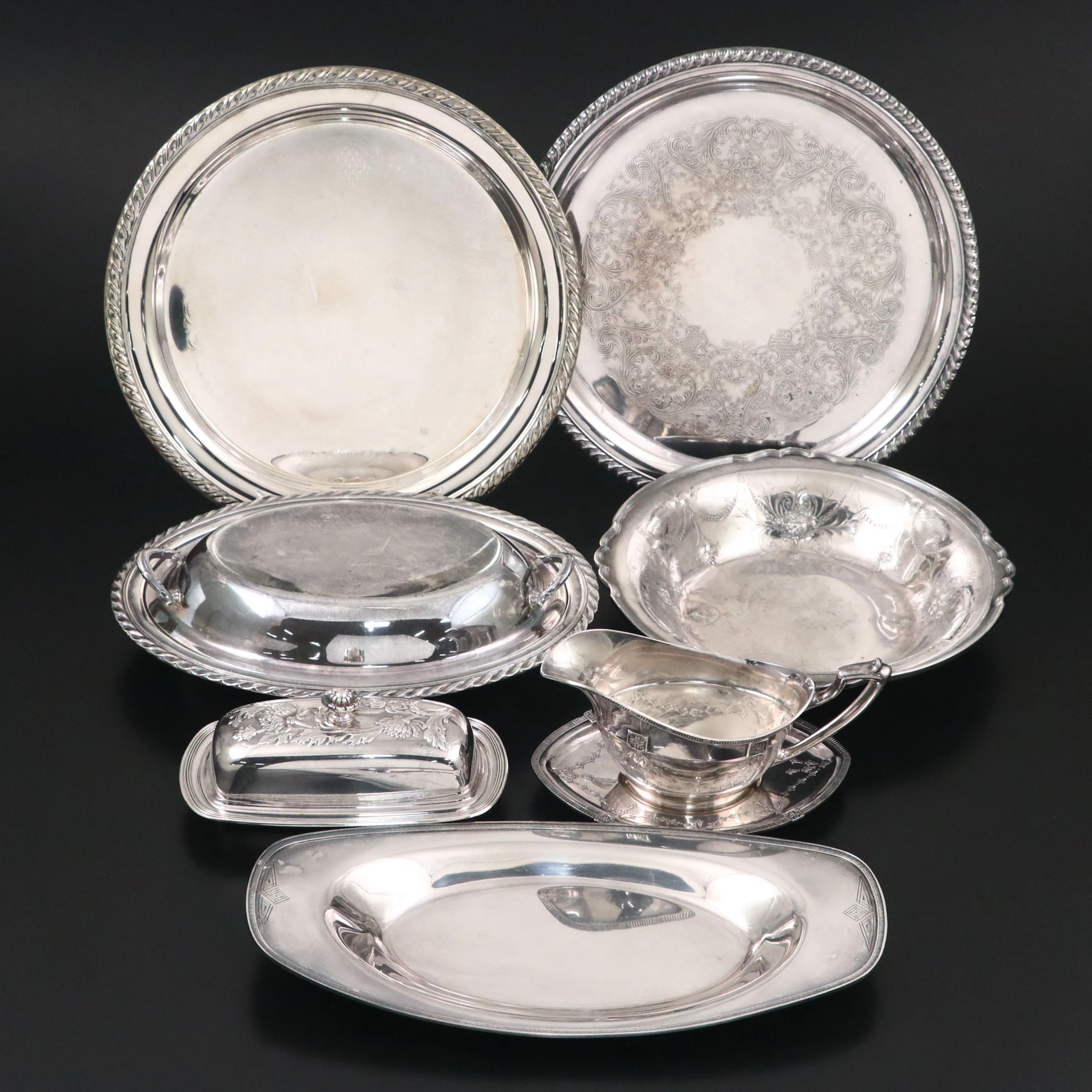 Wilcox "Lady Mary" Silver Plate Bowl, Wm. Rogers Tray, and More Silver Plate