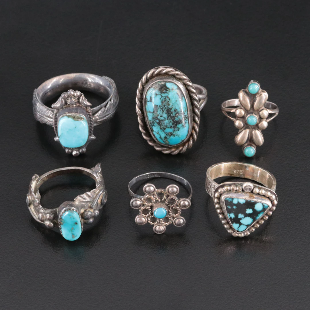 Running Bear Shop Featured in Southwestern Sterling Turquoise Rings