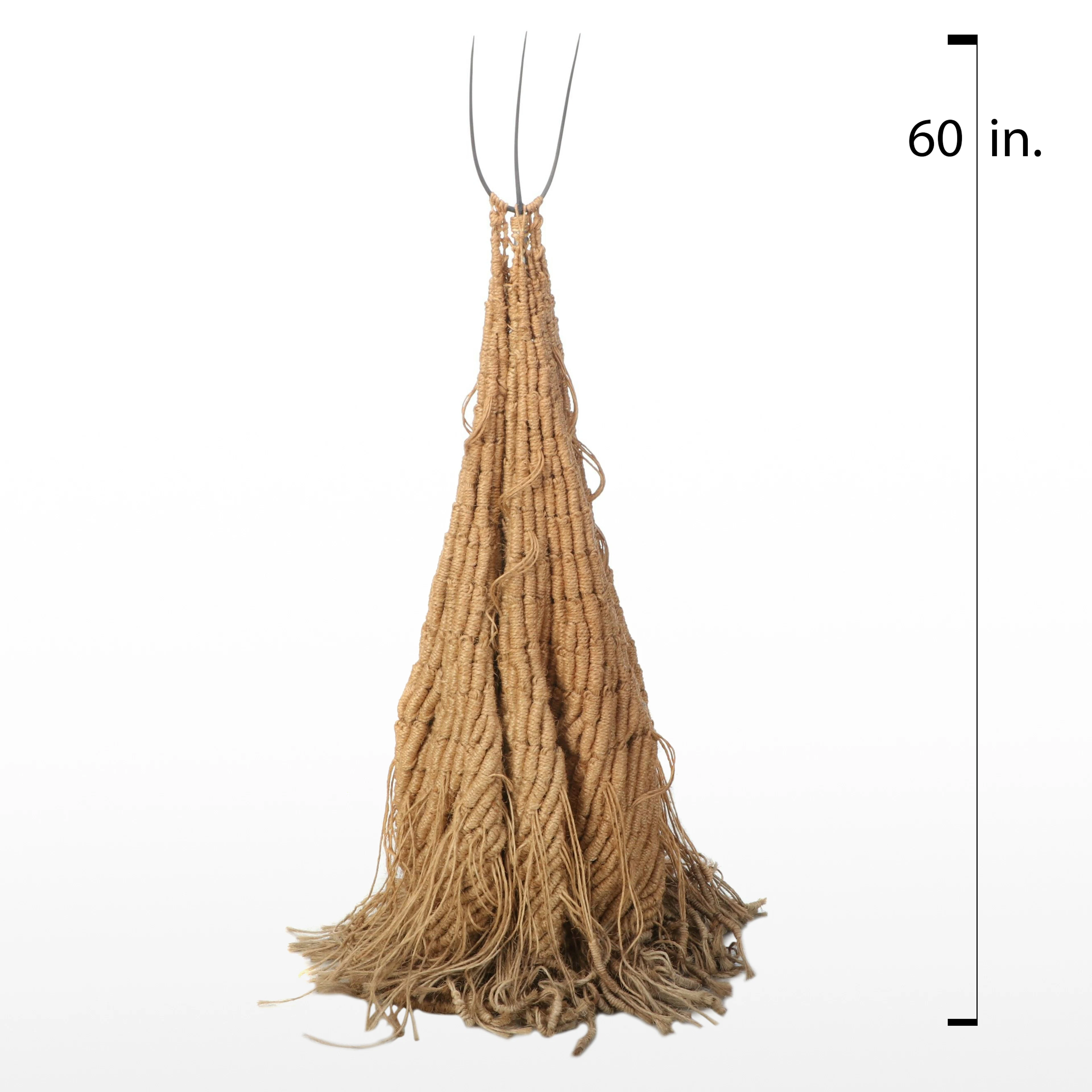 Anne Straus Woven Natural Fiber and Pitchfork Assemblage Sculpture