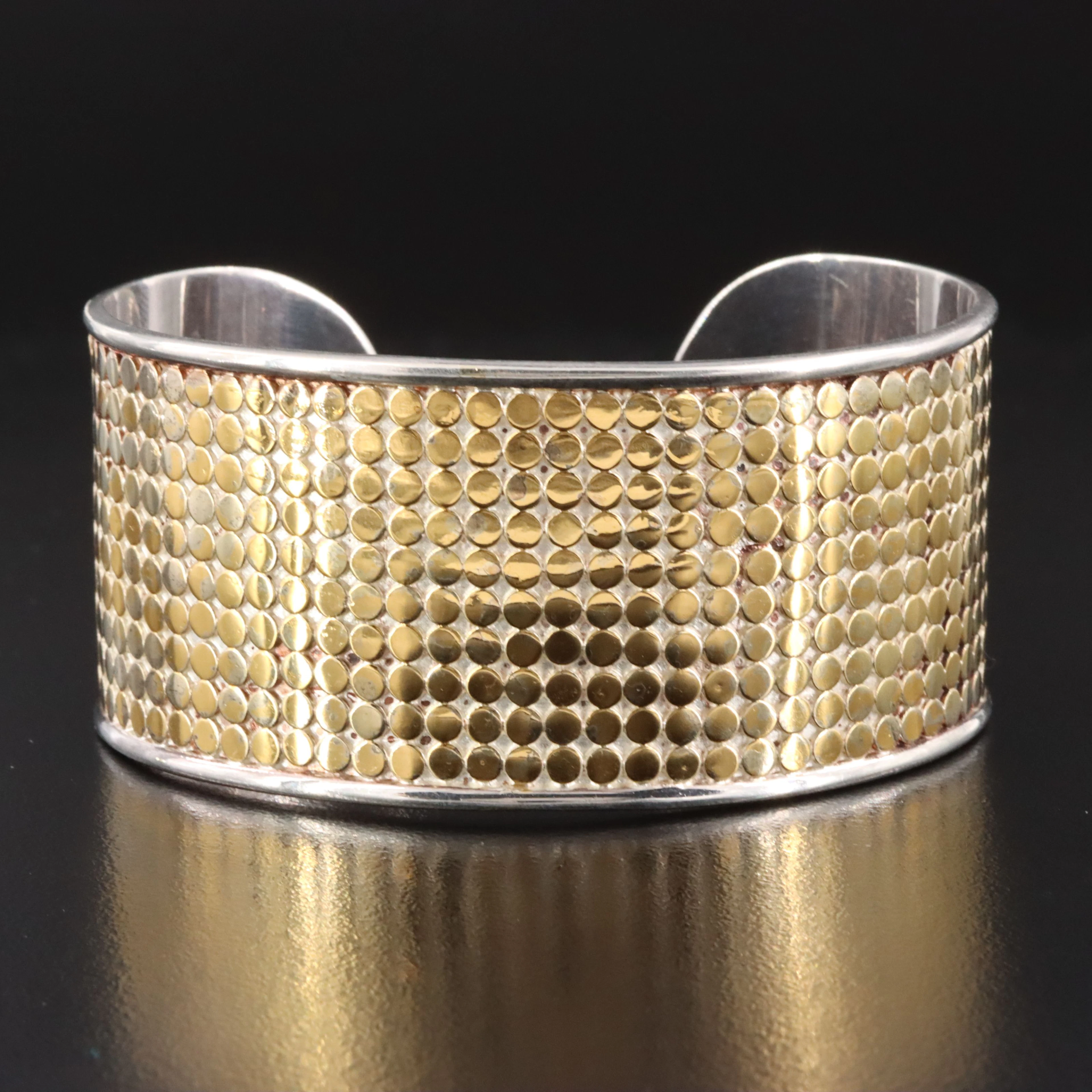 Anna Beck Sterling Two-Tone Dot Cuff Bracelet