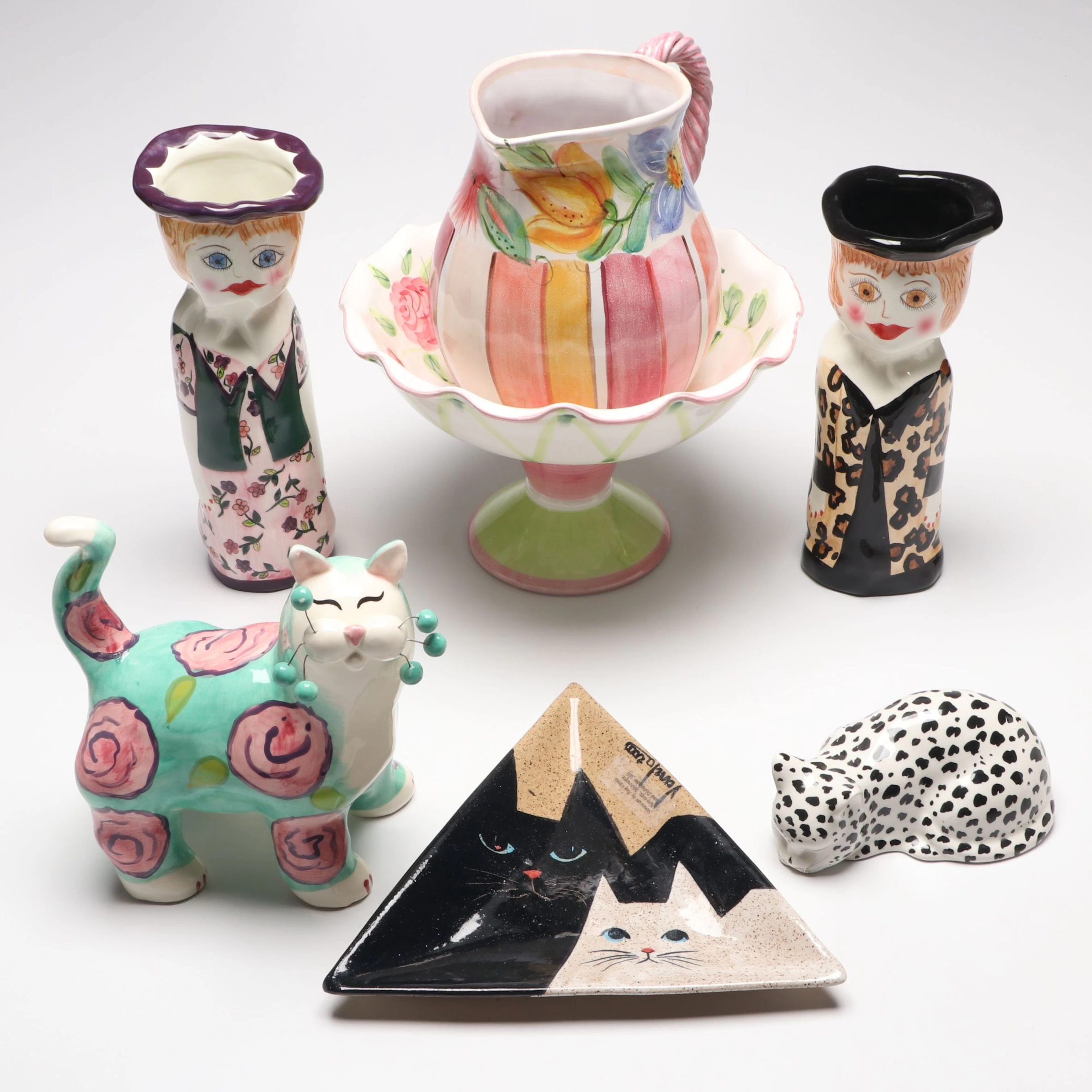 Bella Casa by Ganz "Hillary" and "Francis" Ceramic Vases with Other Table Décor