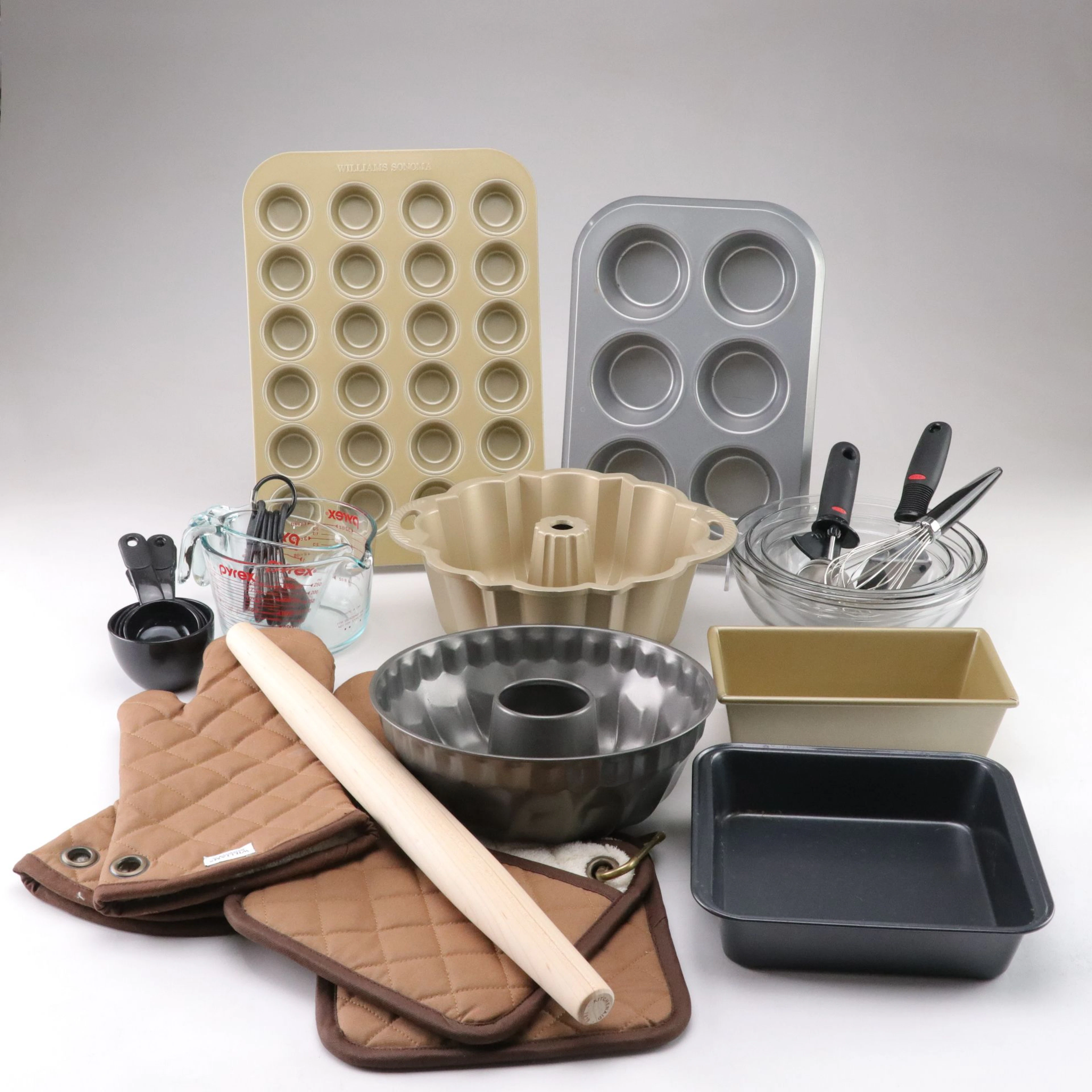 Bundt Branded Pan with Williams Sonoma Cupcake Pan, Bundt Pan, Bread Pan & More