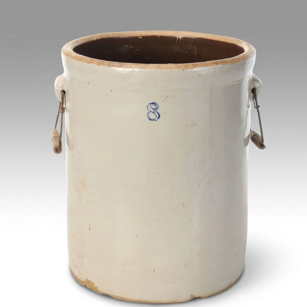 8-Gallon Salt Glazed Stoneware Crock