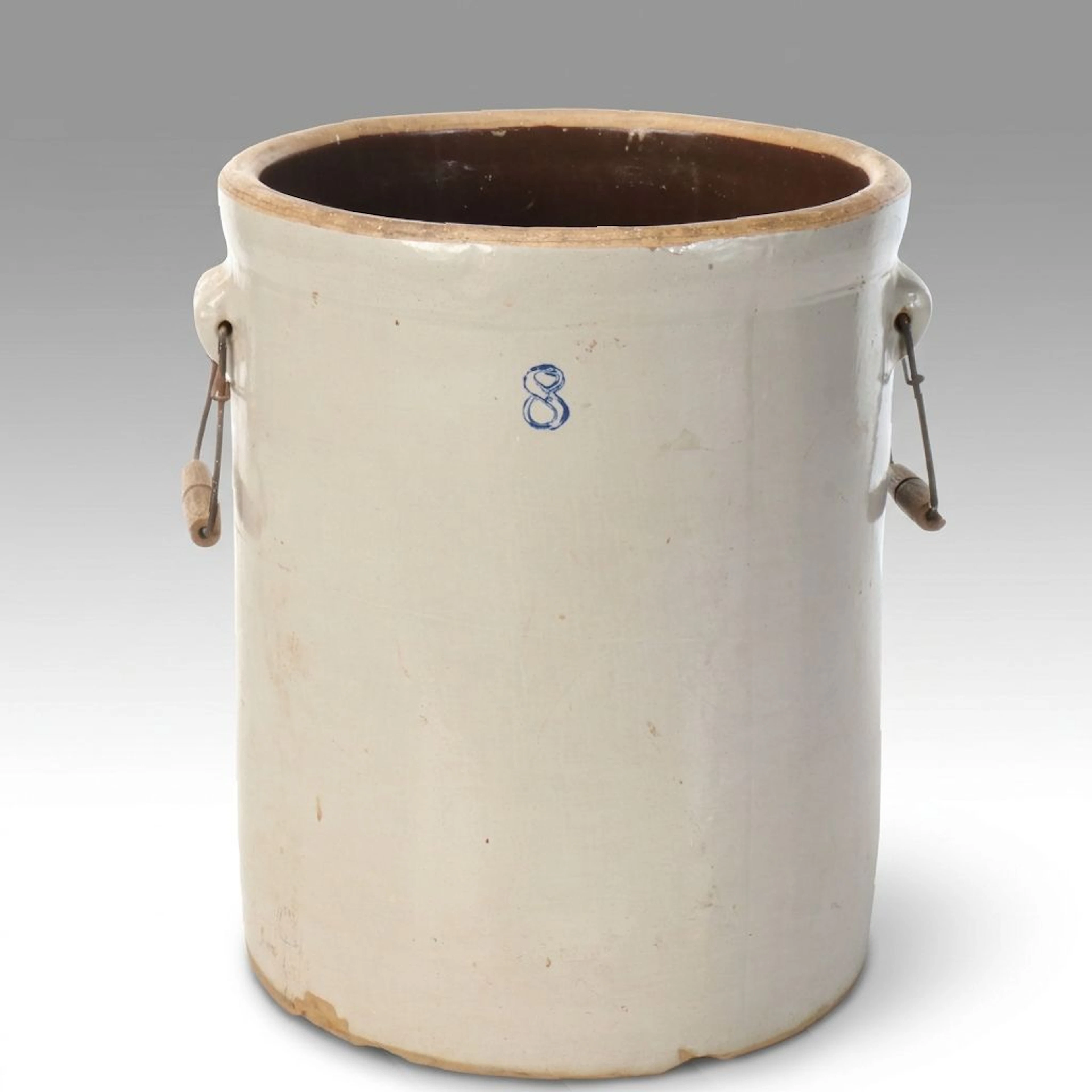 8-Gallon Salt Glazed Stoneware Crock