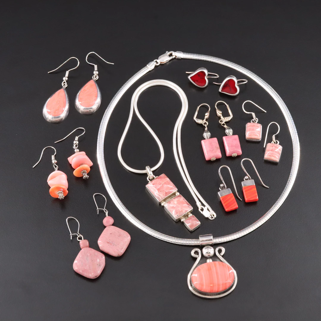 Sterling, Rhodochrosite and Coral Featured in Jewelry Collection