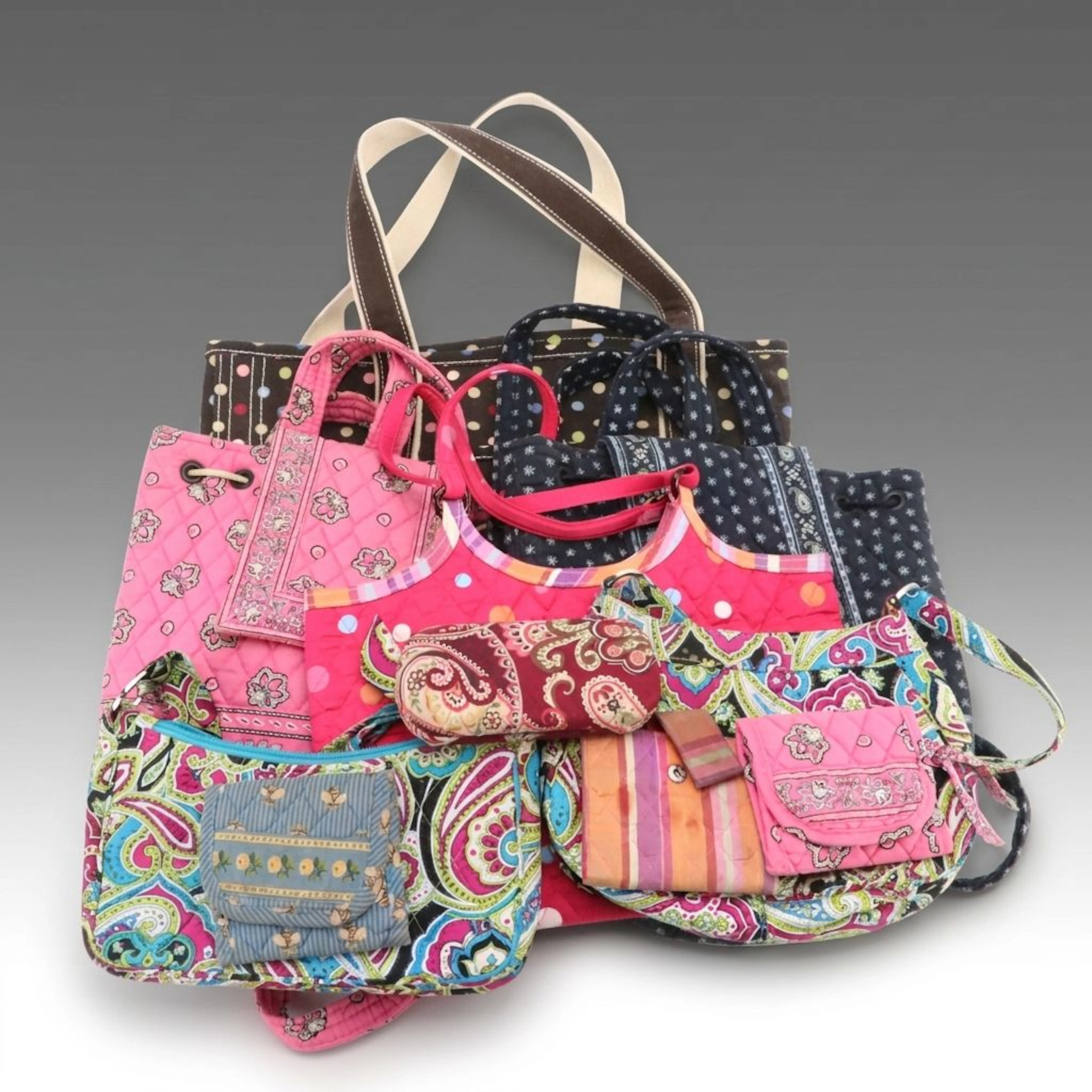Vera Bradley Quilted Silk and Cotton Printed Shoulder Bags, Accessories & More