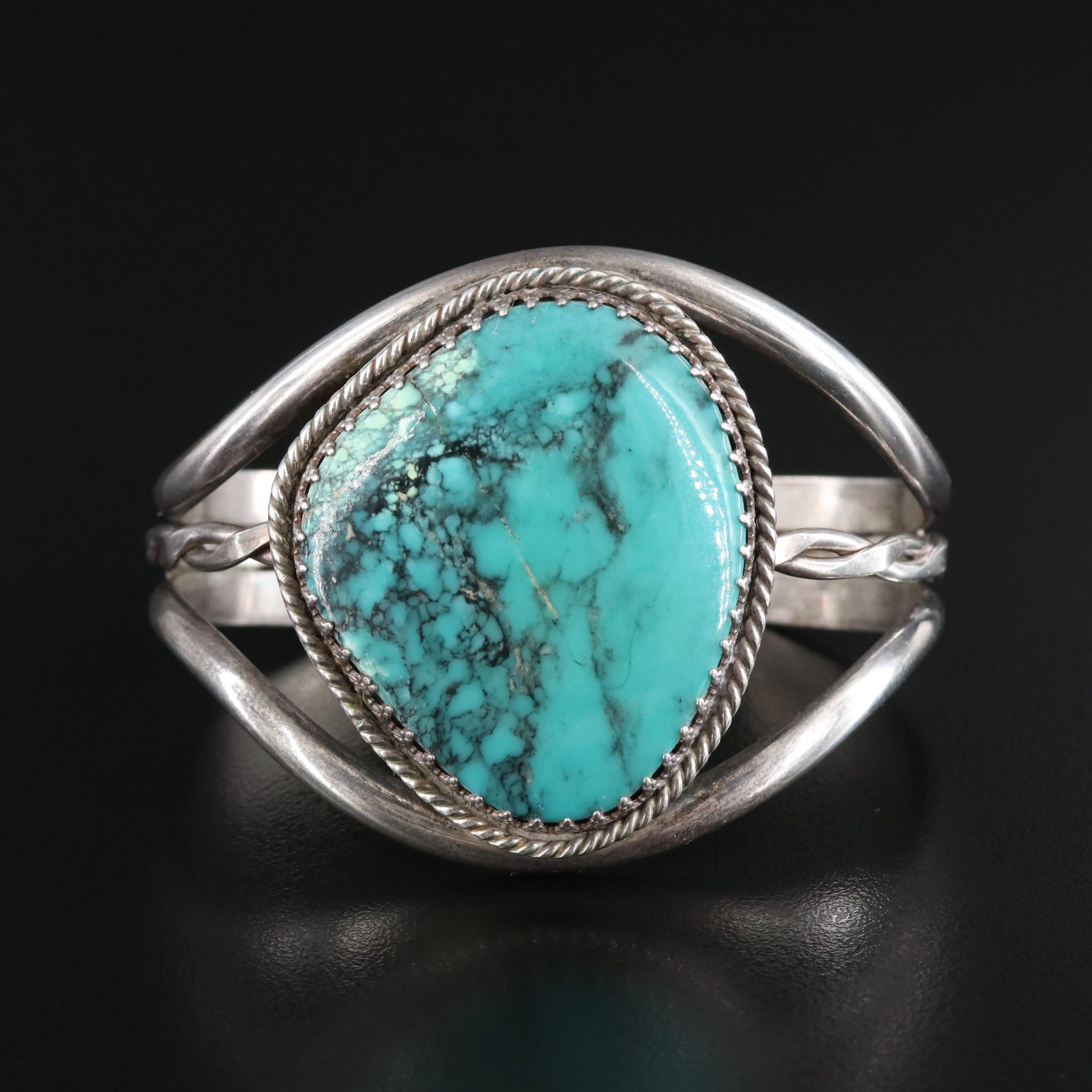 Southwestern Sterling Turquoise Cuff
