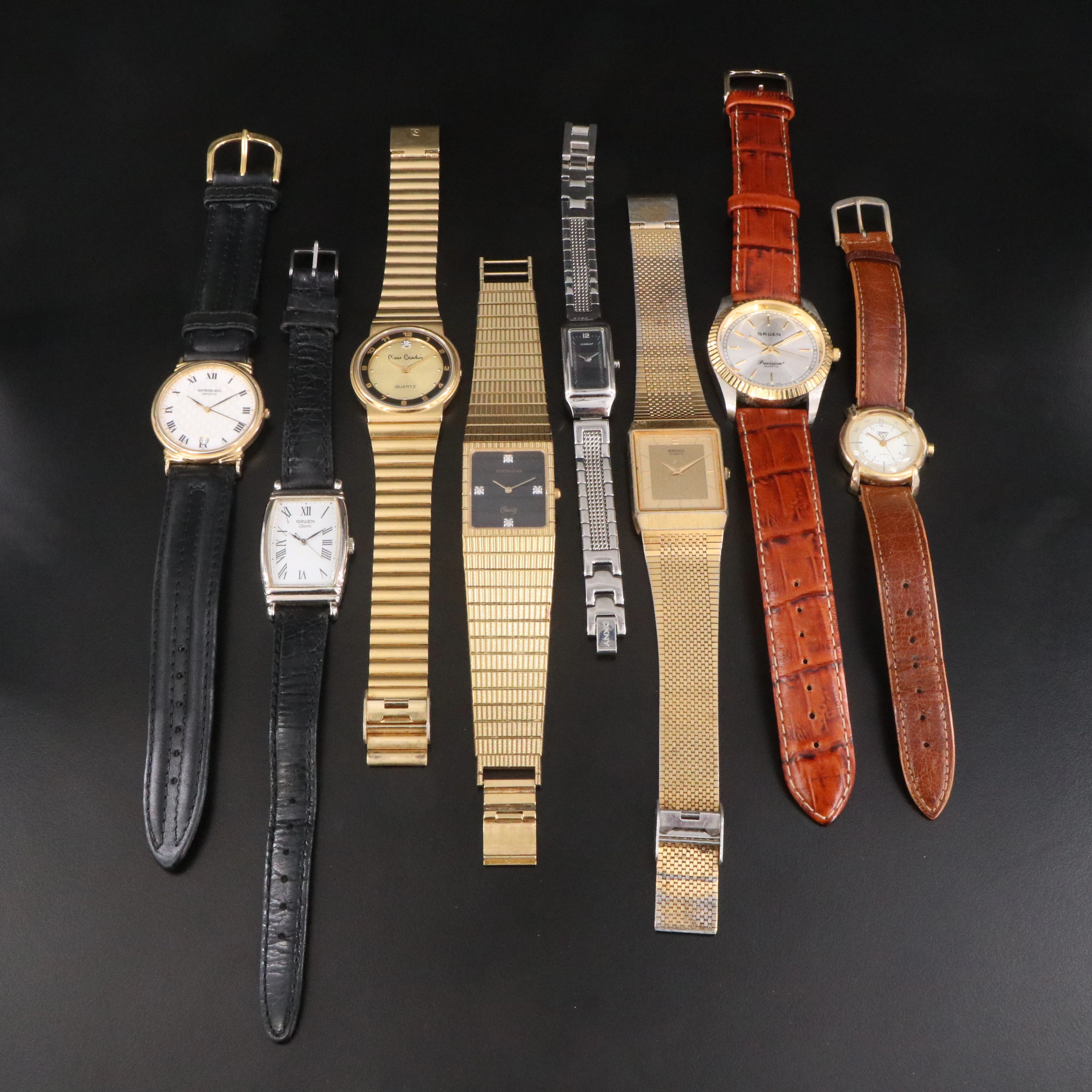 Collection of Quartz Watches Featuring Raymond Weil, Seiko and Pierre Cardin