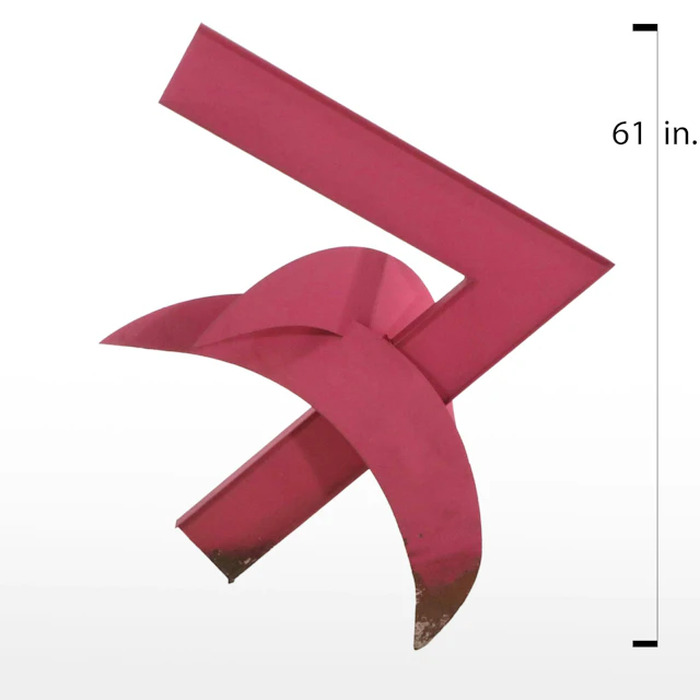 Geometric Abstract Painted Metal Garden Sculpture