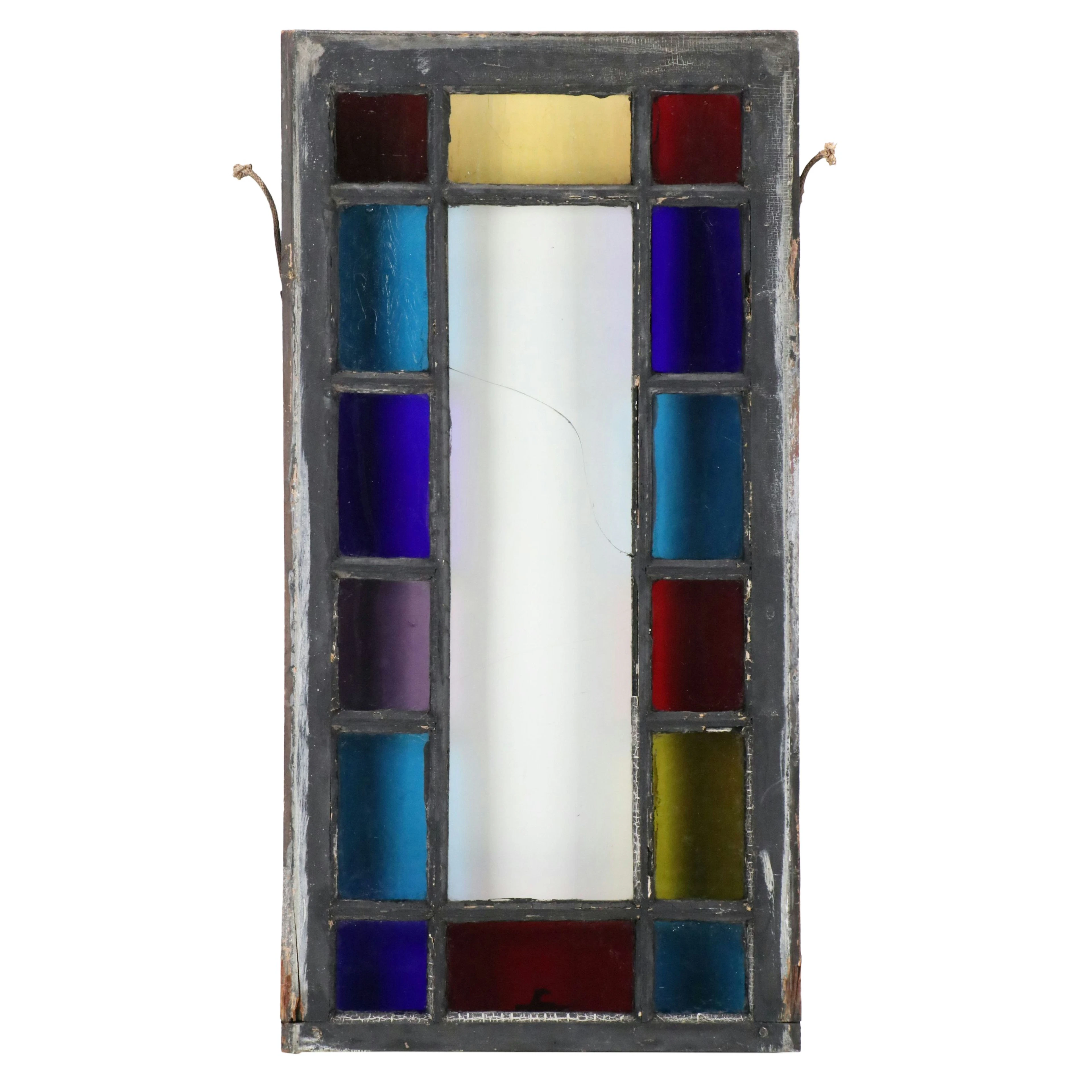 Stained Glass Window Pane with Multicolor Panels