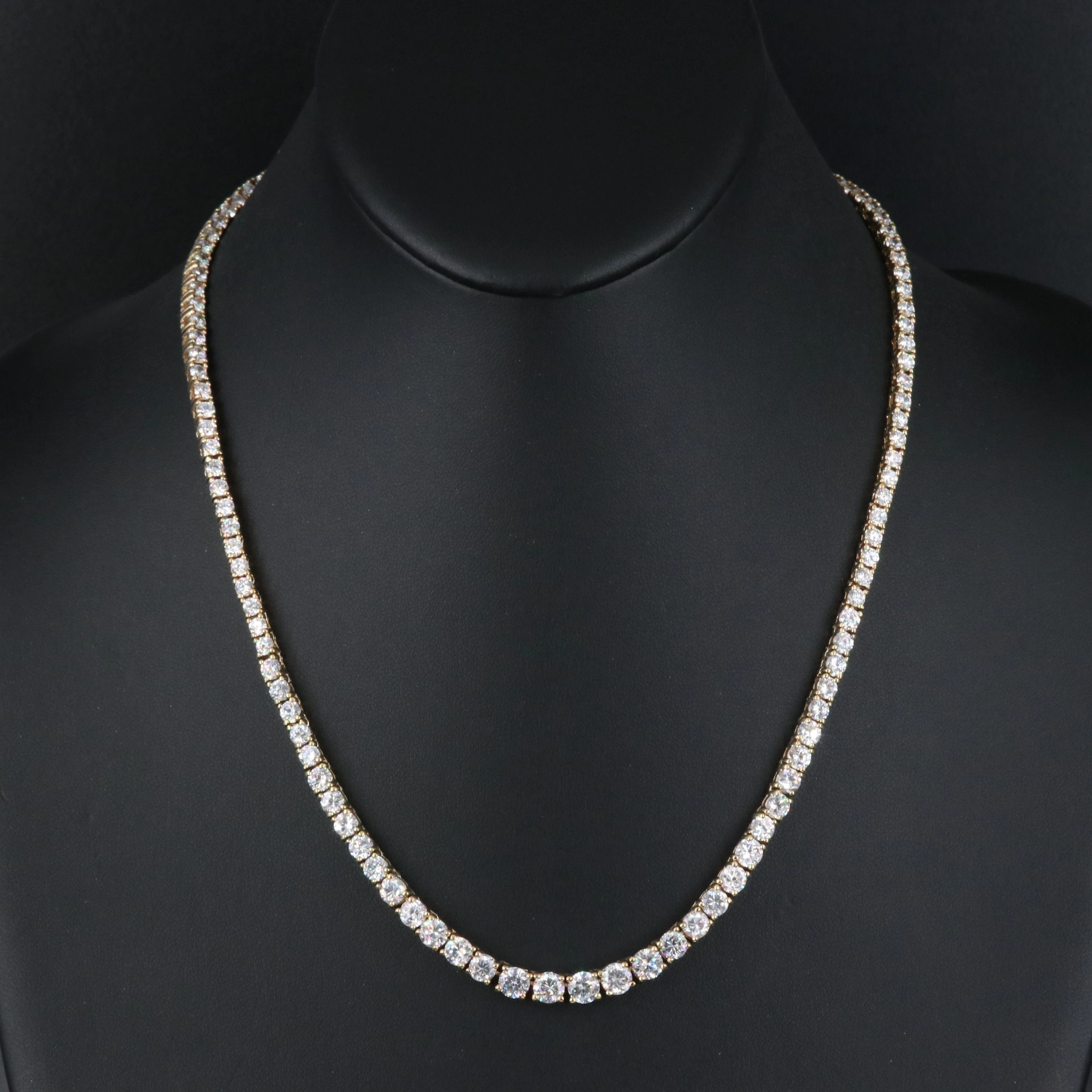 Sterling Graduated CZ Rivière Necklace