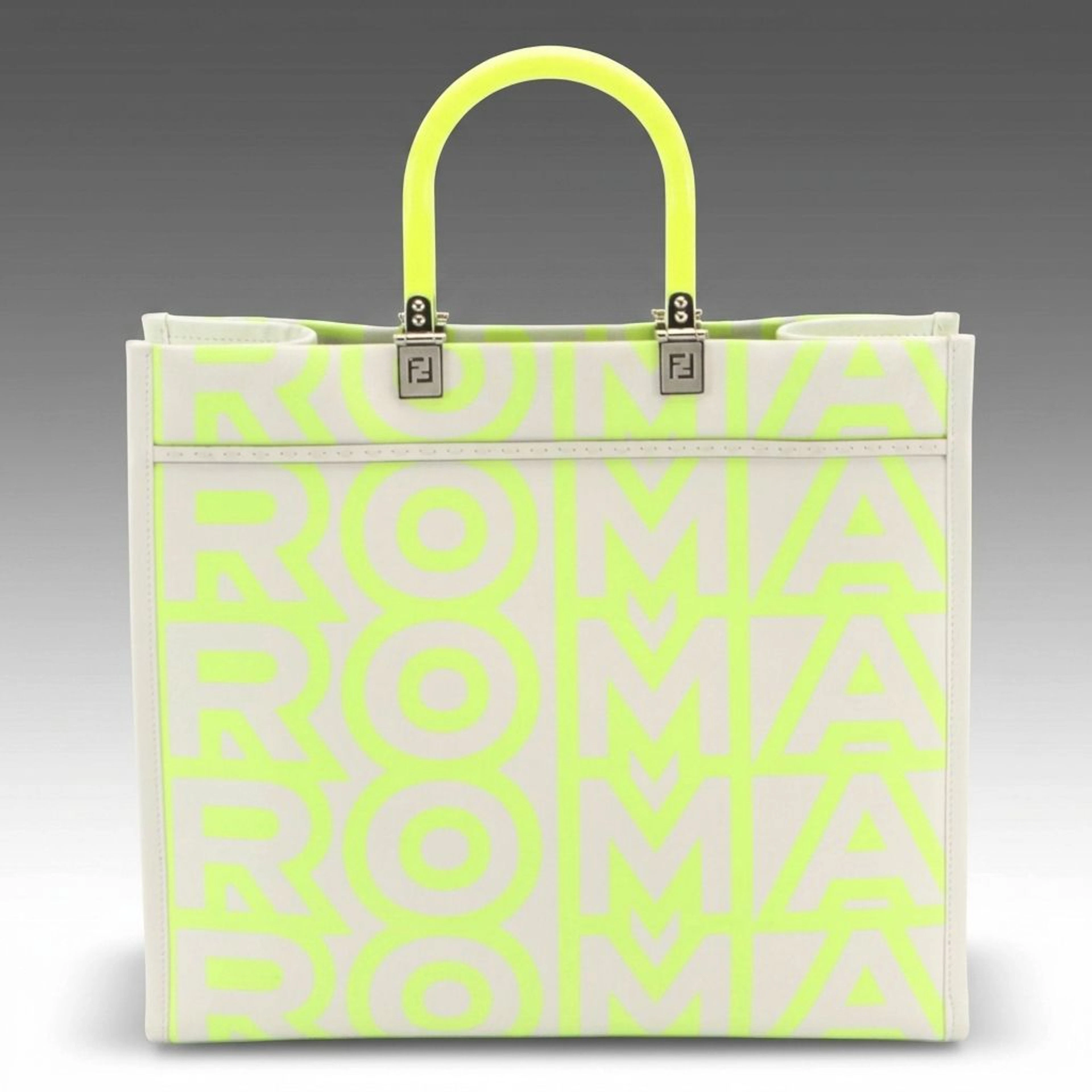 Fendi x Marc Jacobs Sunshine Shopper Tote Bag in Fluorescent Yellow