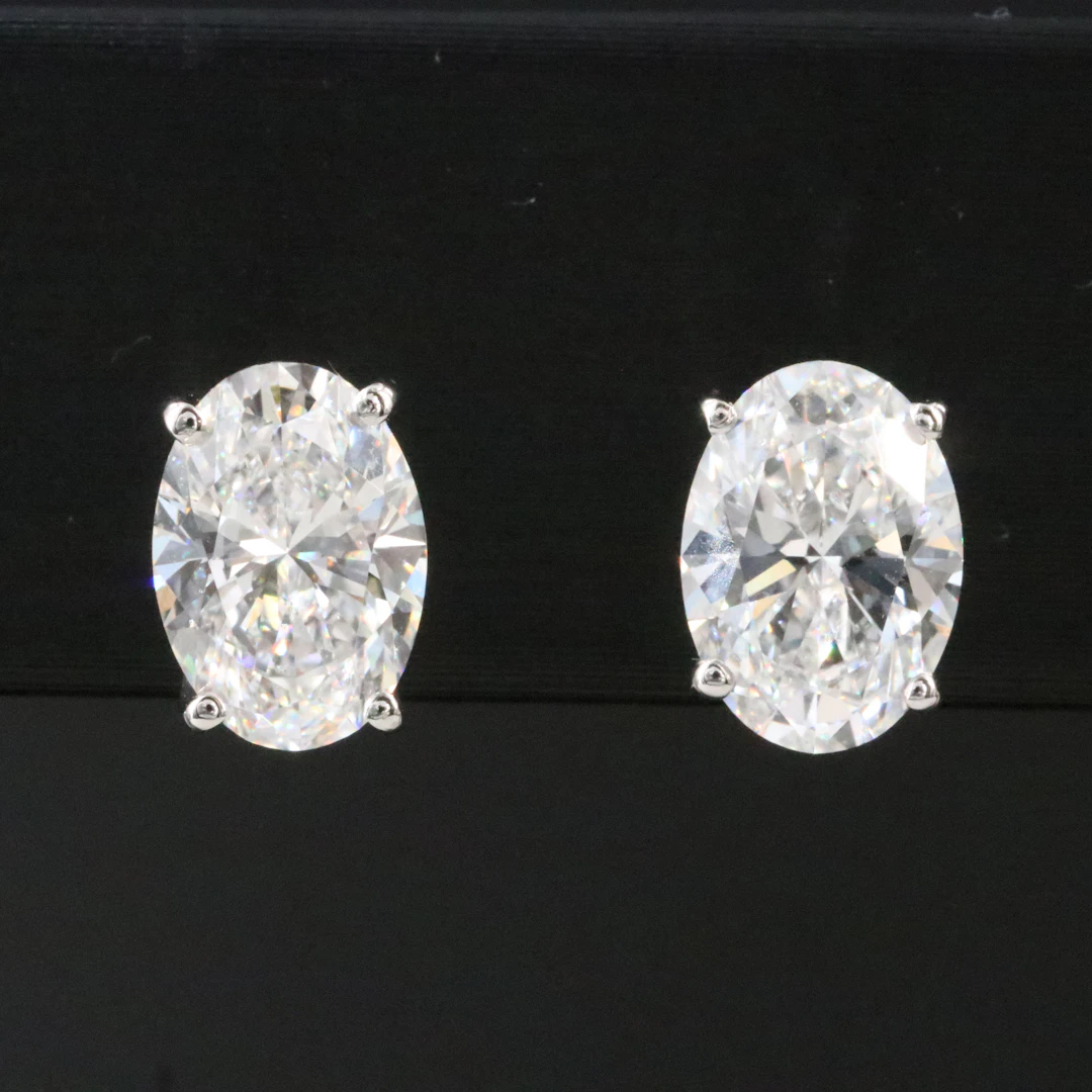14K 3.13 CTW Lab Grown Diamond Earrings with IGI Reports