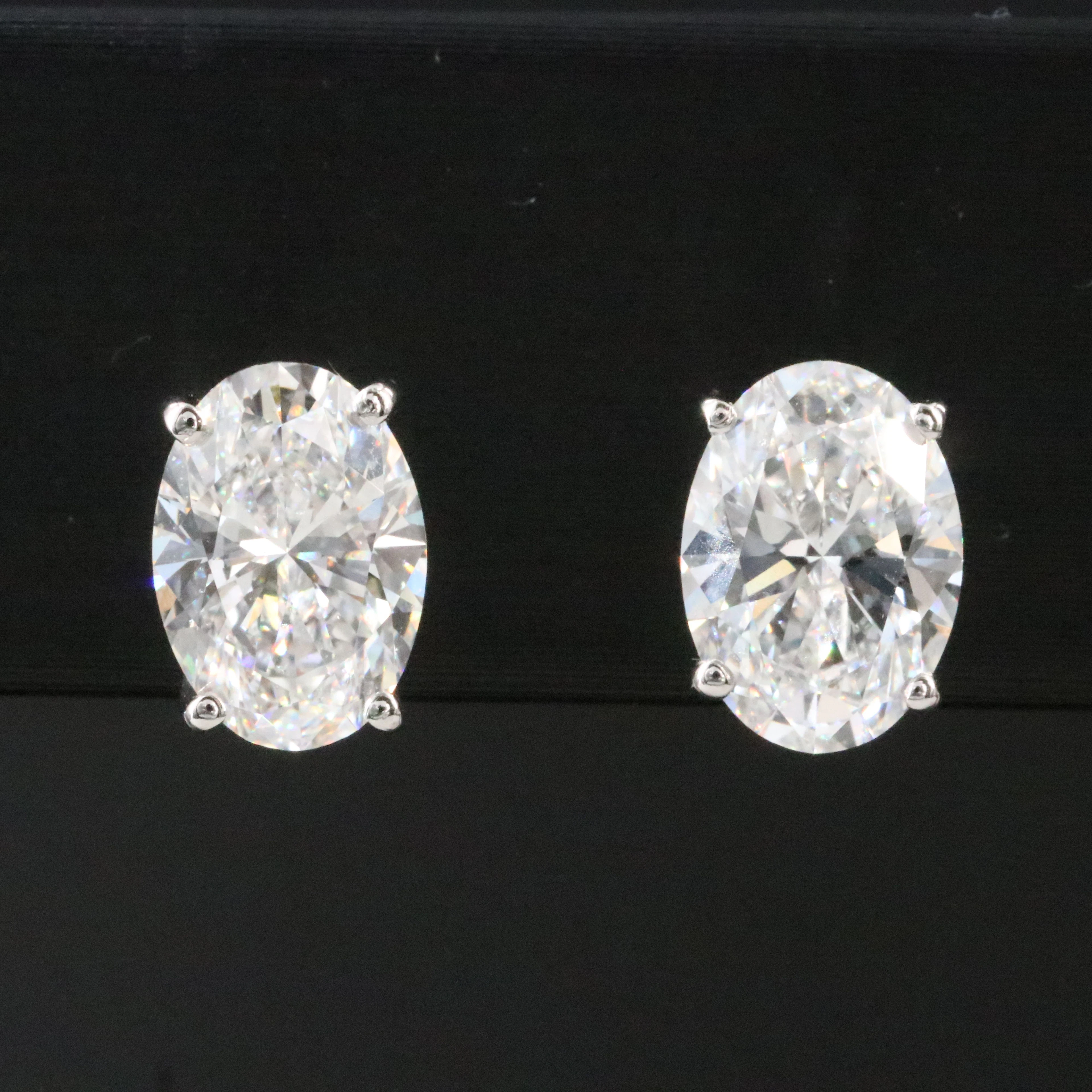 14K 3.13 CTW Lab Grown Diamond Earrings with IGI Reports