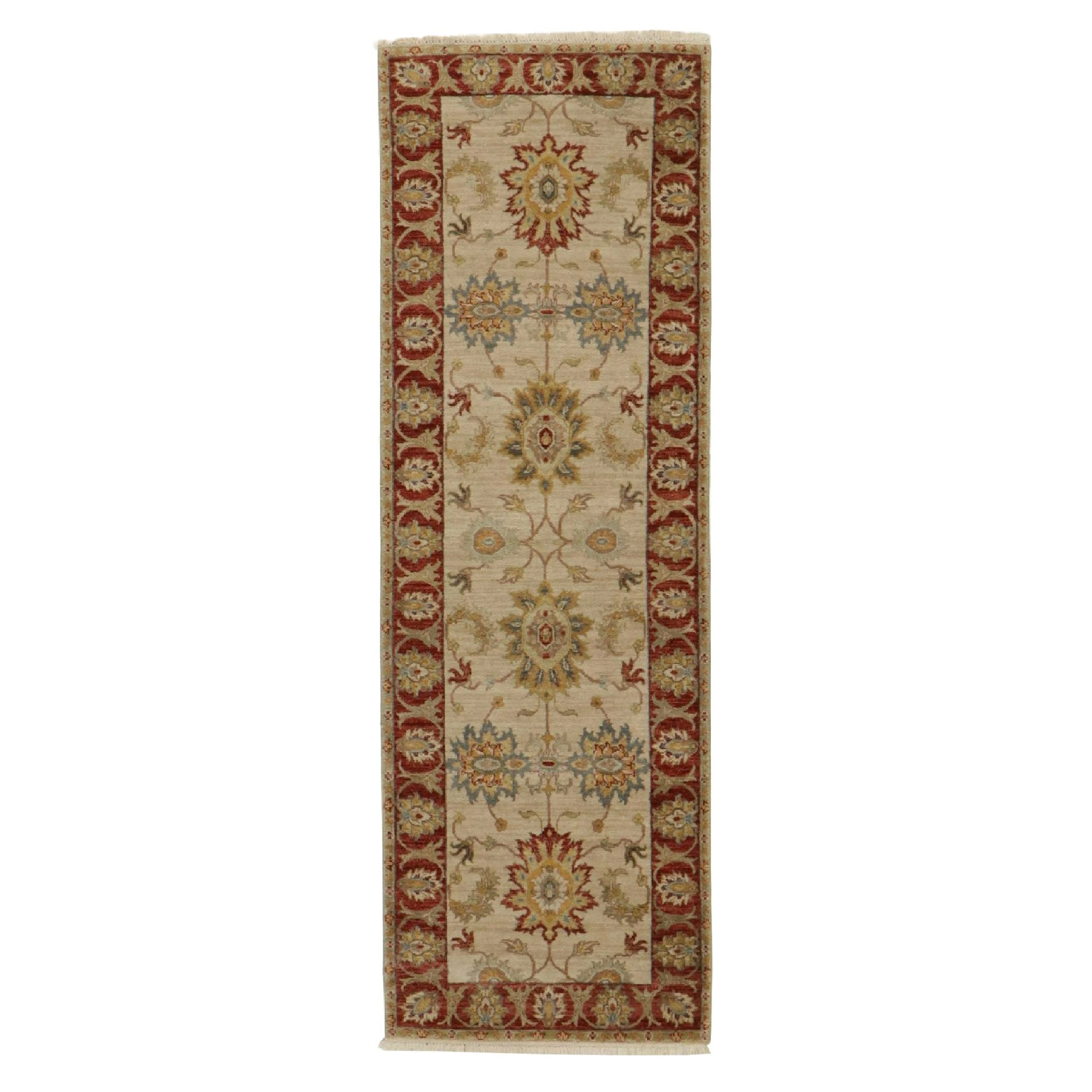 2'8 x 8'3 Hand-Knotted Indian Agra Carpet Runner