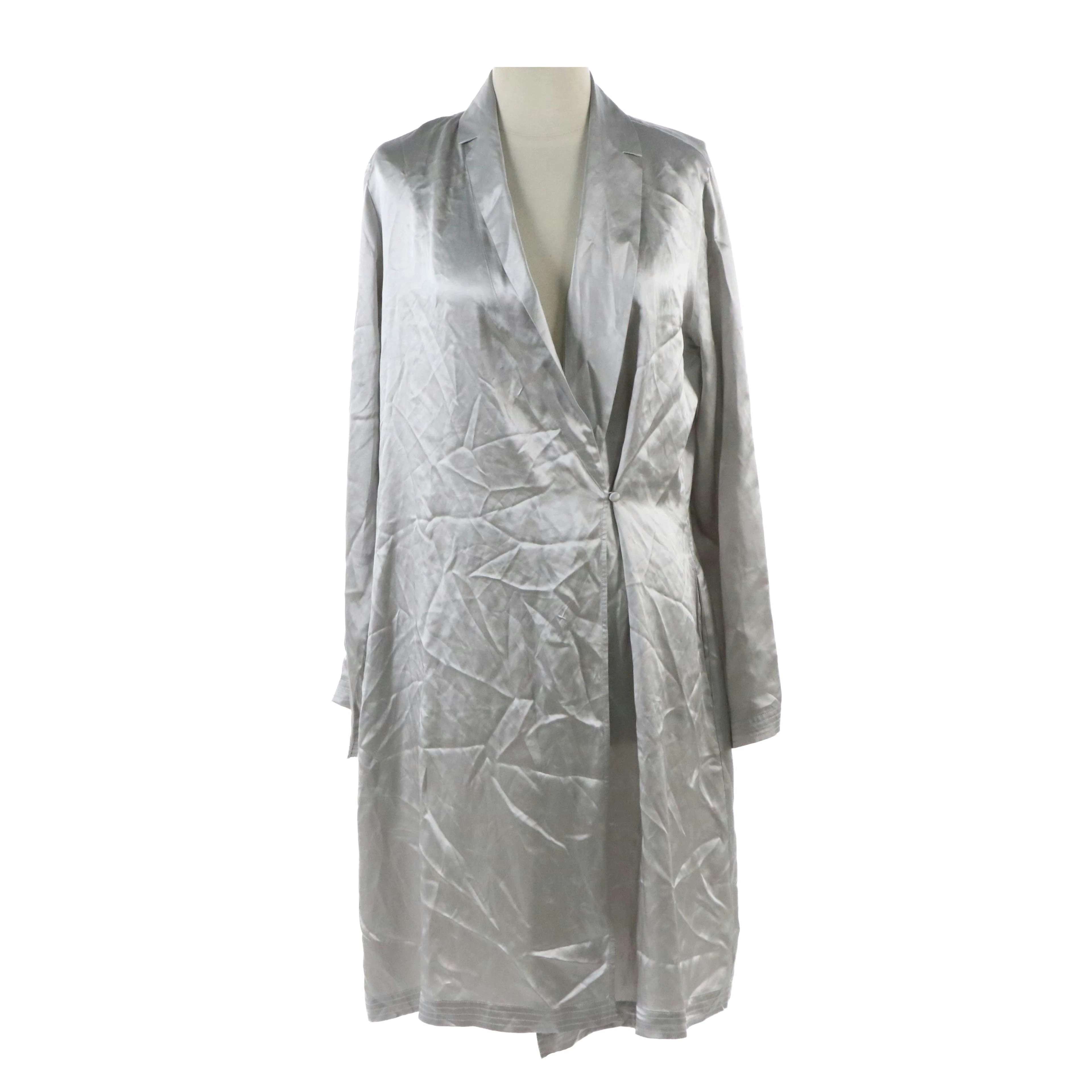 La Perla Silver Silk Studio Wrap Dress