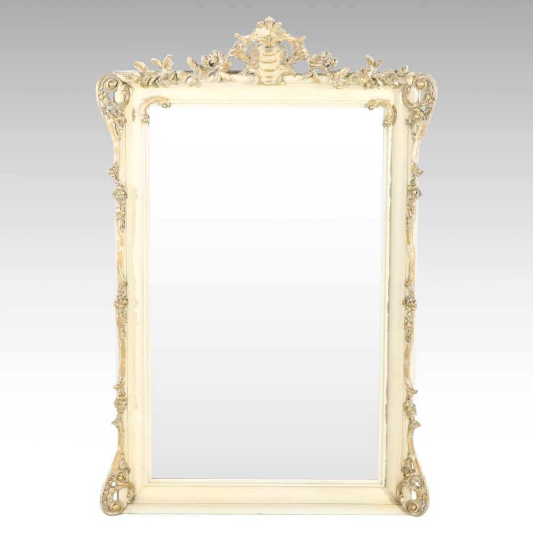 Rococo Style Gilt and Cream Finished Wall Mirror