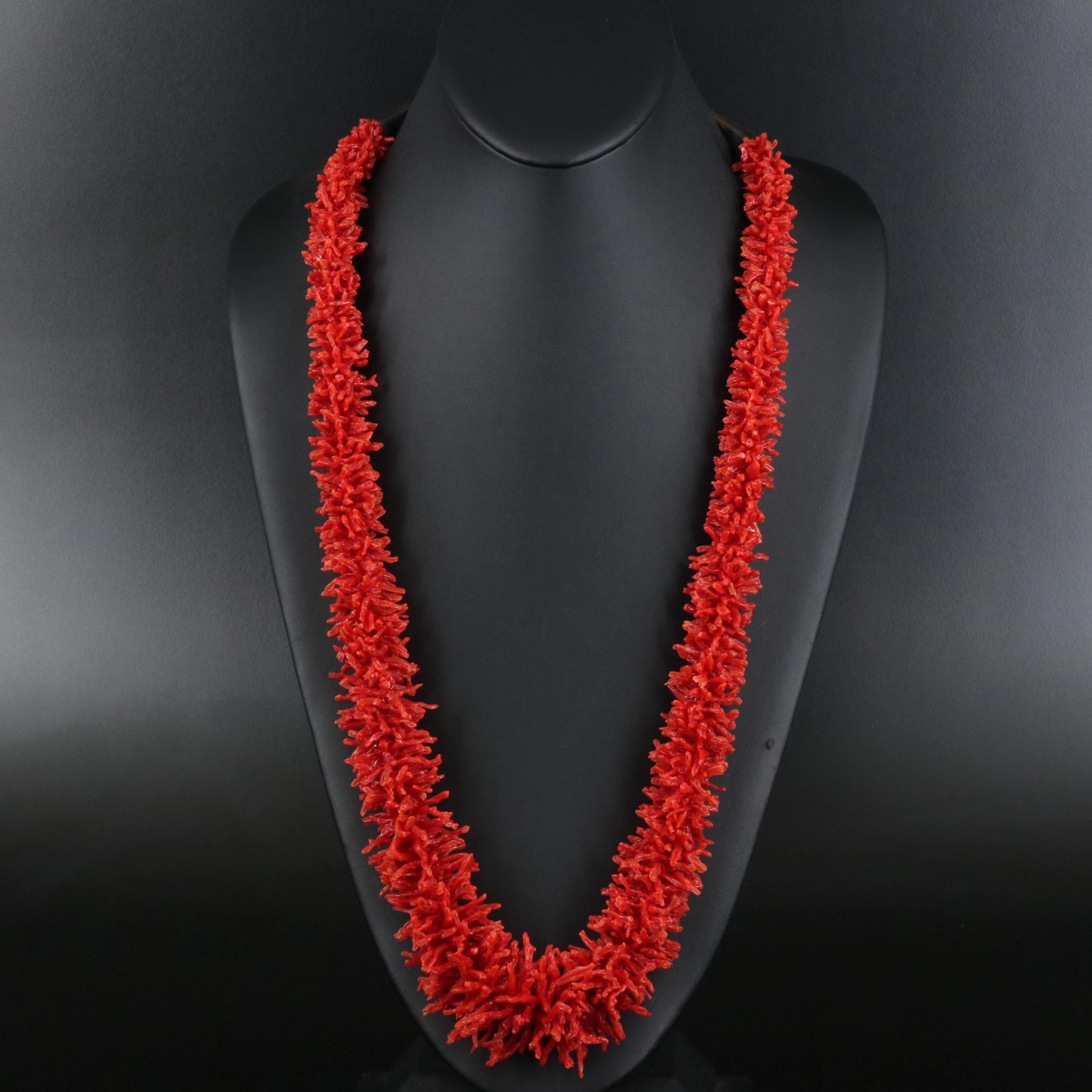 Graduated Coral Necklace with Sterling Clasp