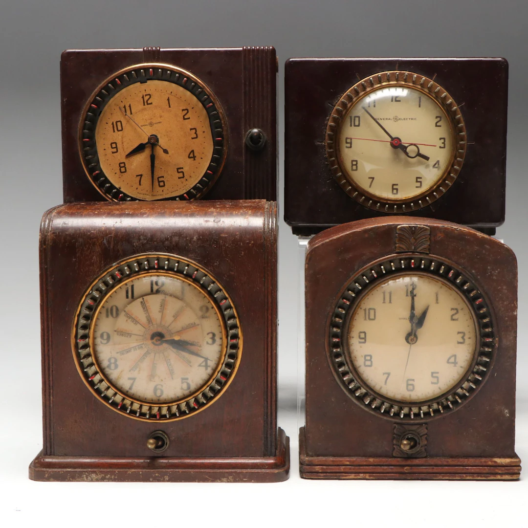 General Electric Household Timers with Other Art Deco Style Clocks