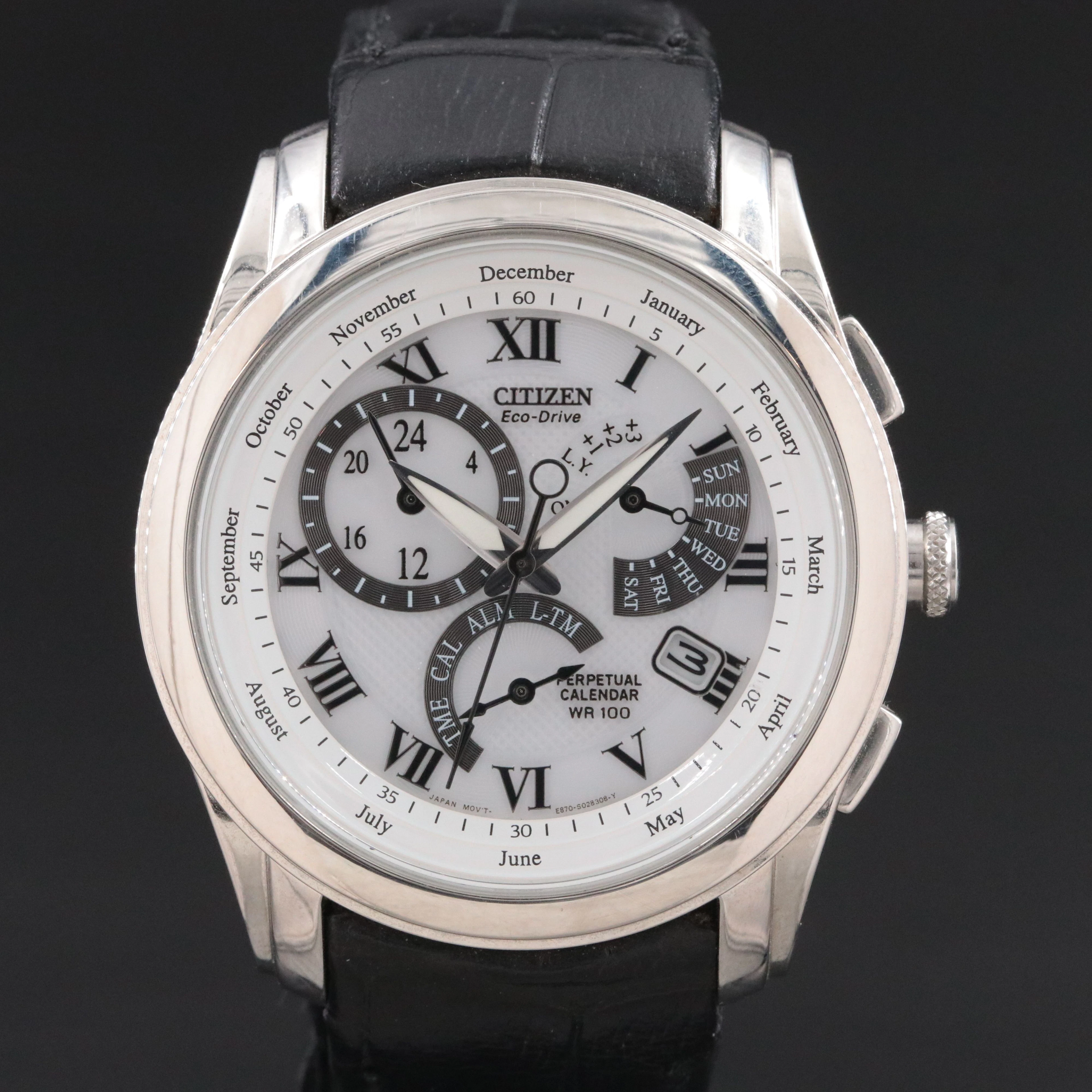 Citizen Eco-Drive Calibre 8700 Perpetual Calendar Stainless Steel Watch