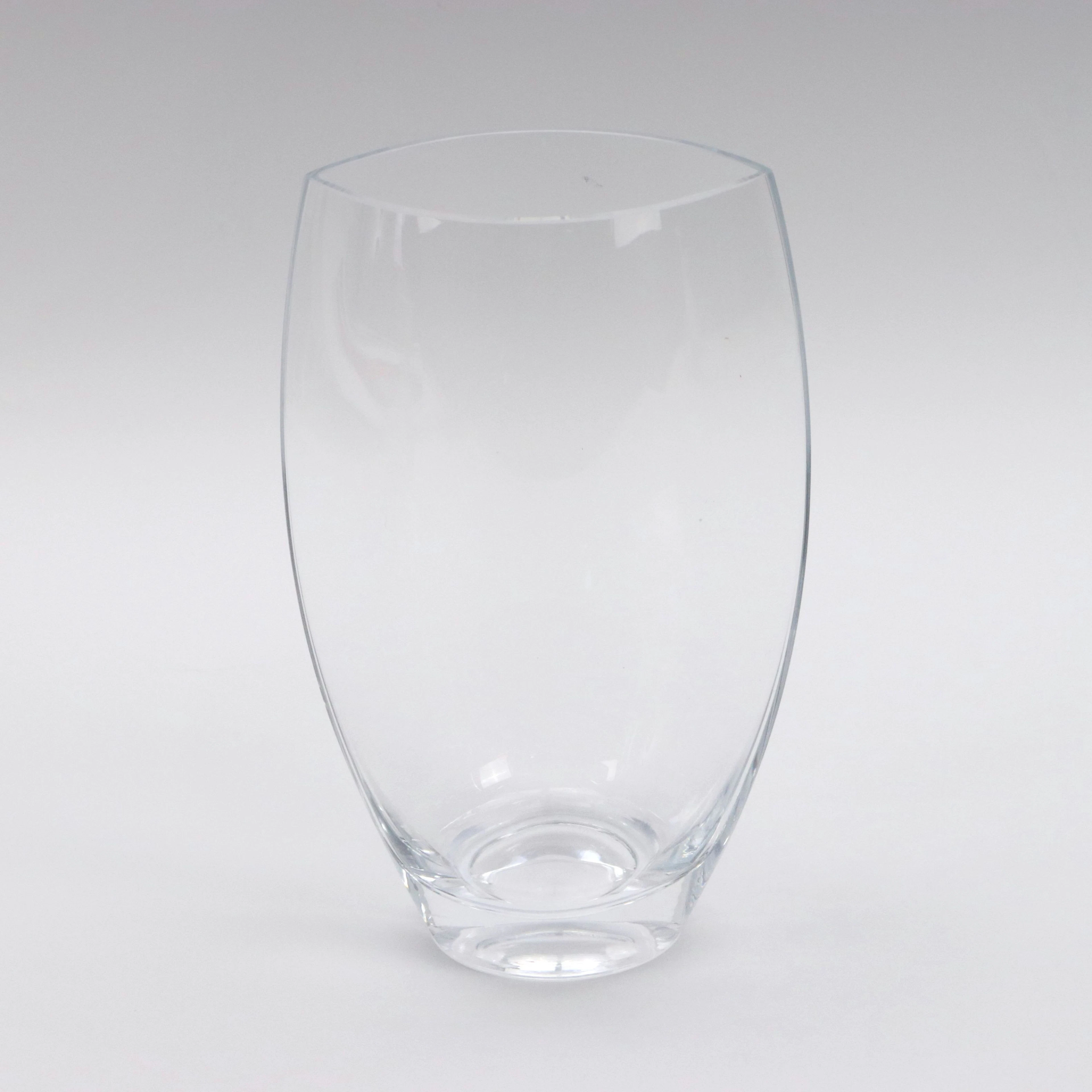 Minimalist Almond-Shaped Clear Glass Vase