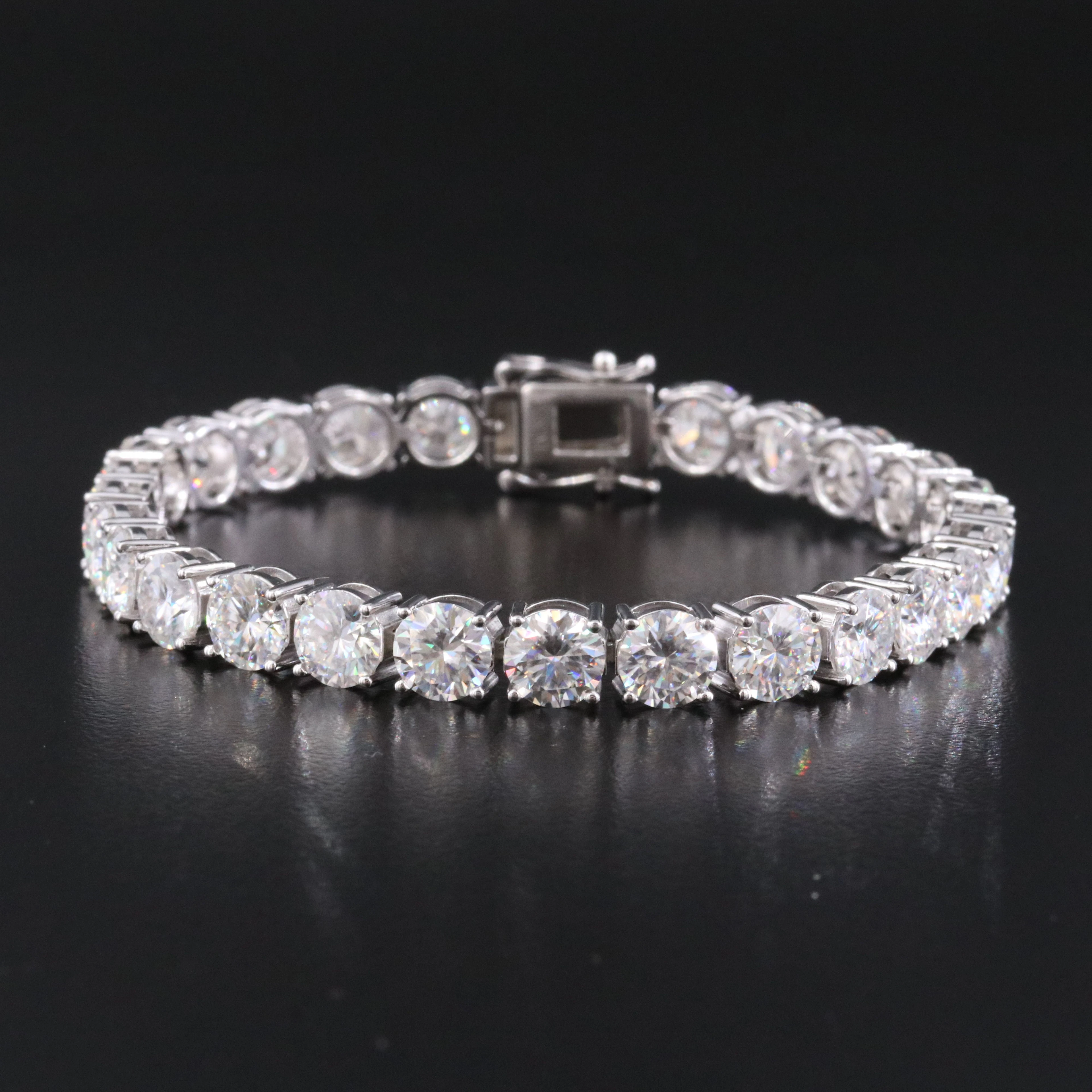 Sterling Moissanite Line Bracelet